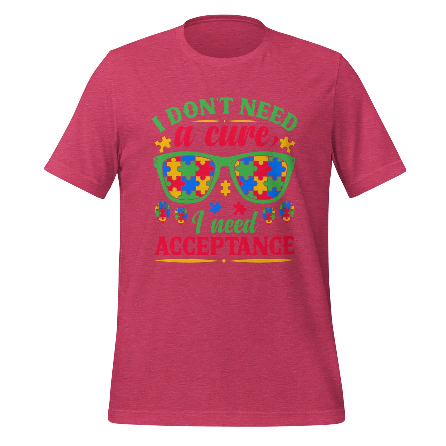 Autism Acceptance Together Quality Cotton Bella Canvas Adult T-Shirt