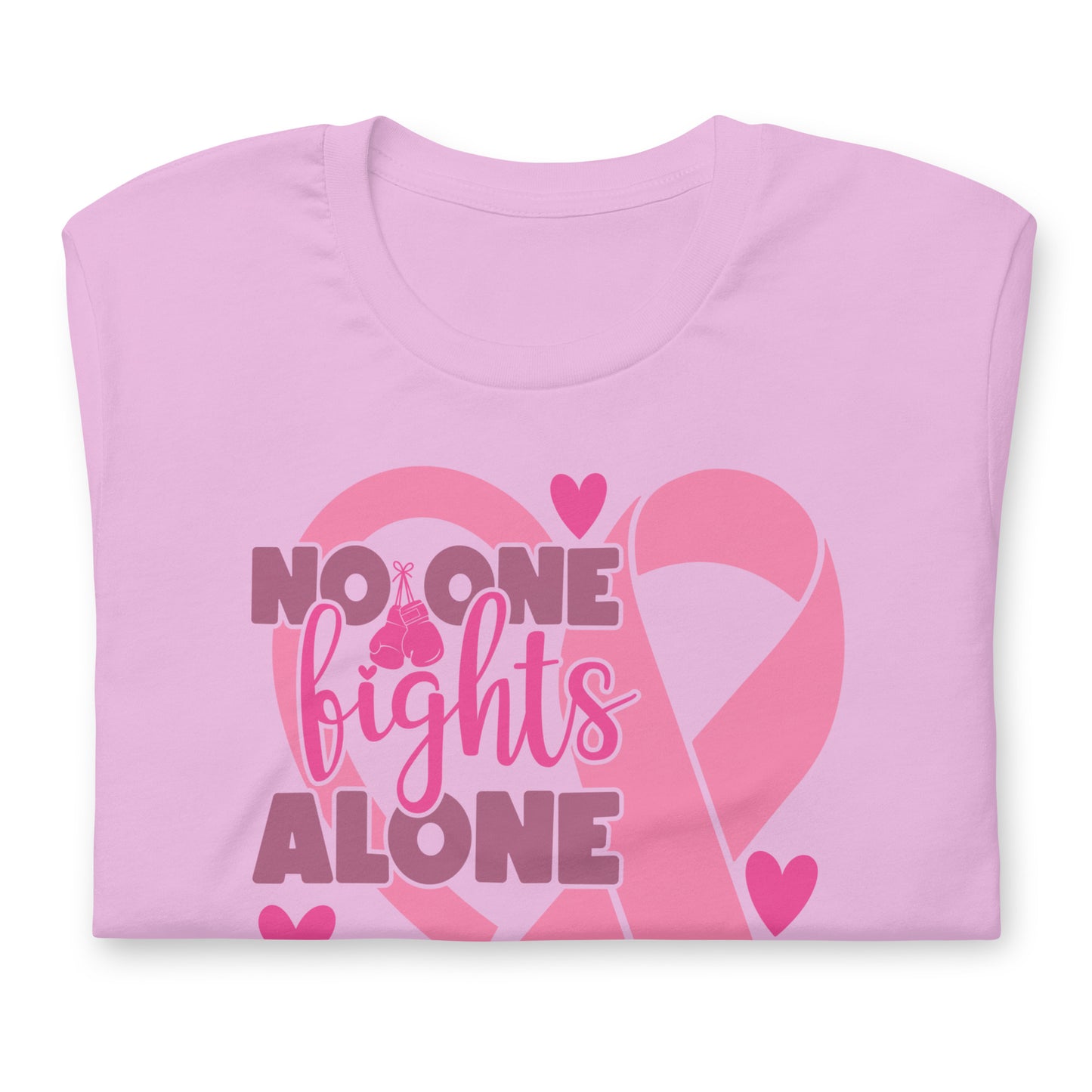 No Fights Alone Breast Cancer Awareness Bella Canvas Adult T-Shirt