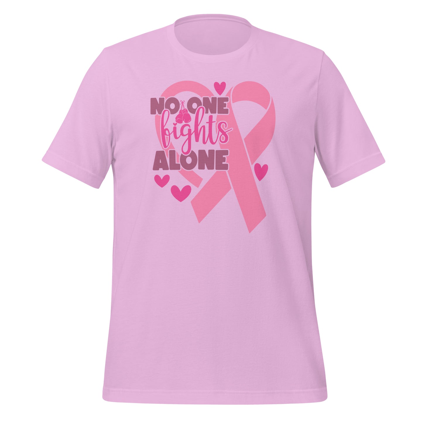 No Fights Alone Breast Cancer Awareness Bella Canvas Adult T-Shirt