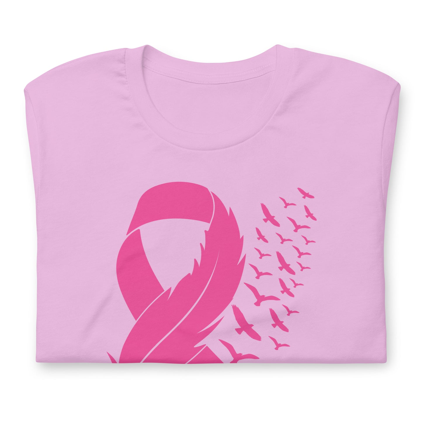 Breast Cancer Awareness Feather Ribbon Bella Canvas Adult T-Shirt