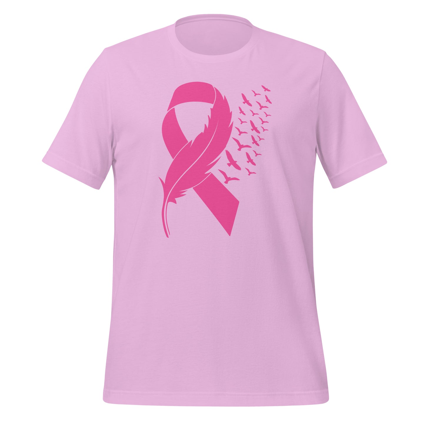 Breast Cancer Awareness Feather Ribbon Bella Canvas Adult T-Shirt