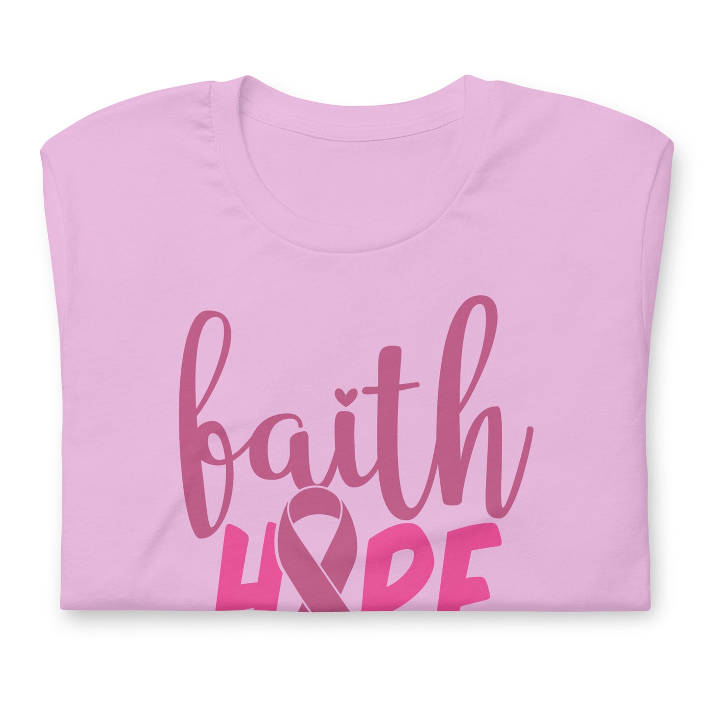 Faith Hope Love Breast Cancer Awareness Bella Canvas Adult T-Shirt