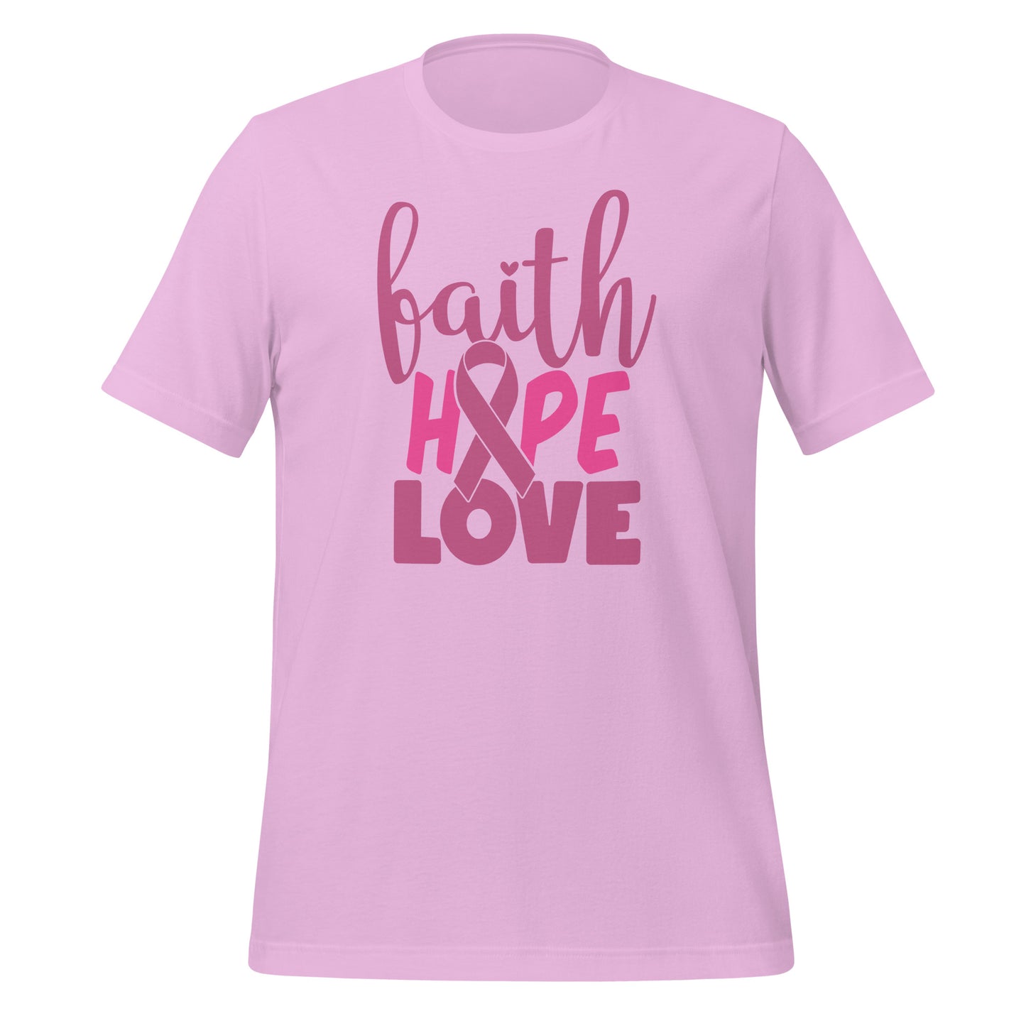 Faith Hope Love Breast Cancer Awareness Bella Canvas Adult T-Shirt