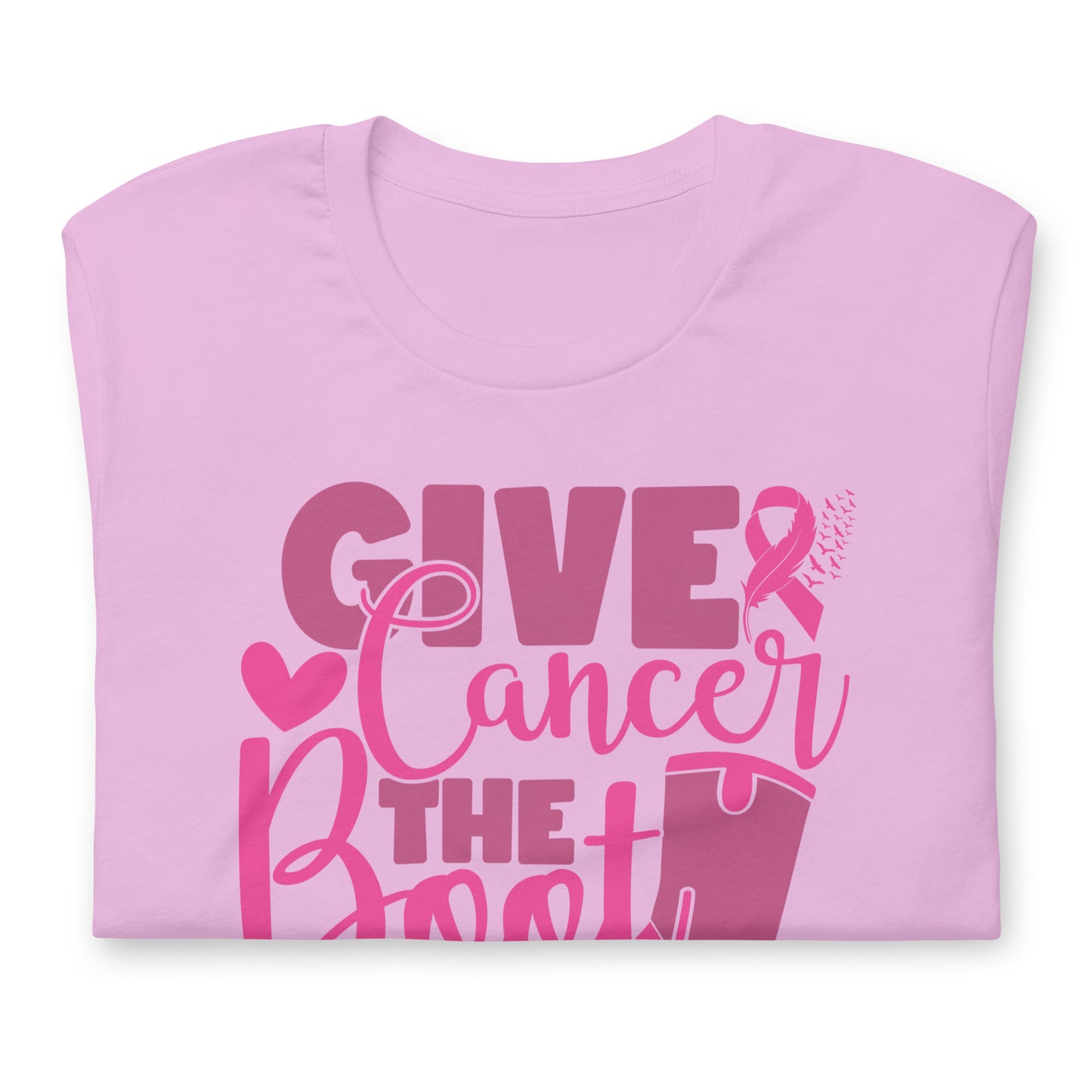Give Cancer The Boot Breast Cancer Awareness Bella Canvas Adult T-Shirt