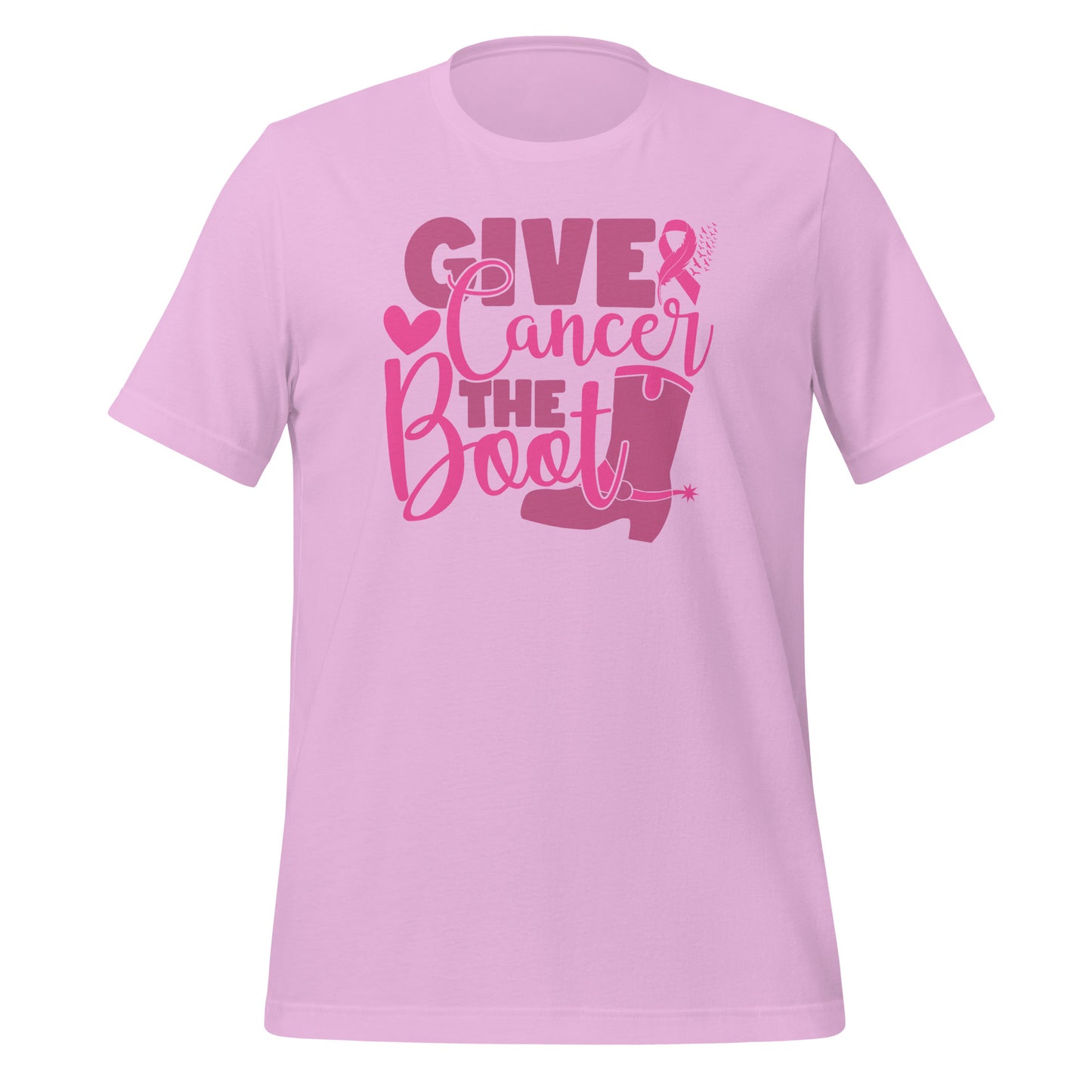 Give Cancer The Boot Breast Cancer Awareness Bella Canvas Adult T-Shirt
