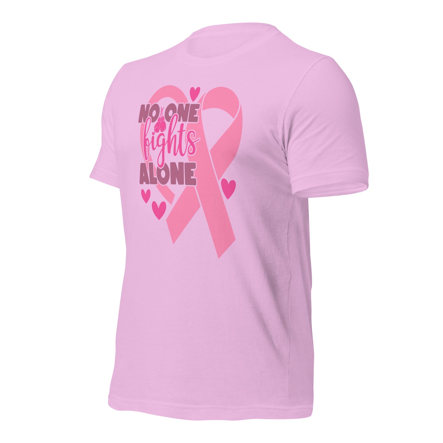 No Fights Alone Breast Cancer Awareness Bella Canvas Adult T-Shirt