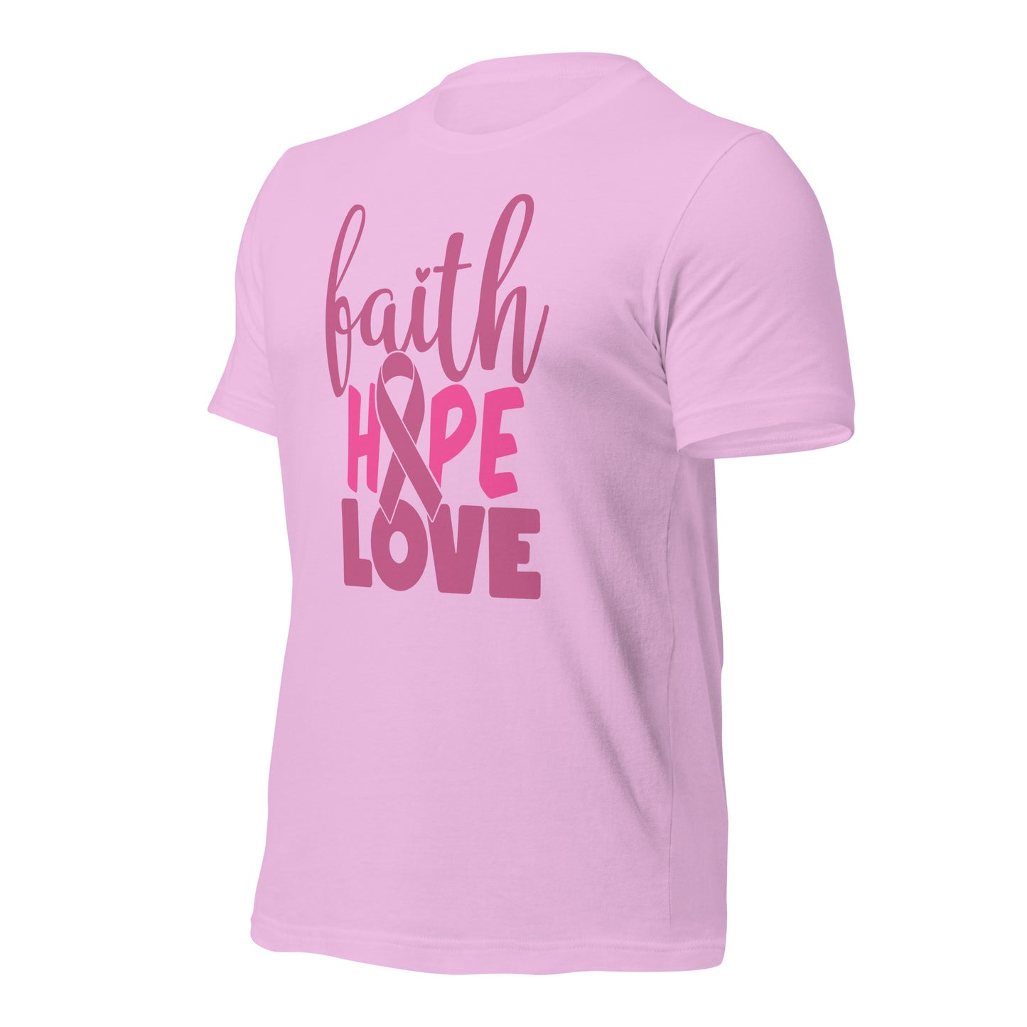 Faith Hope Love Breast Cancer Awareness Bella Canvas Adult T-Shirt
