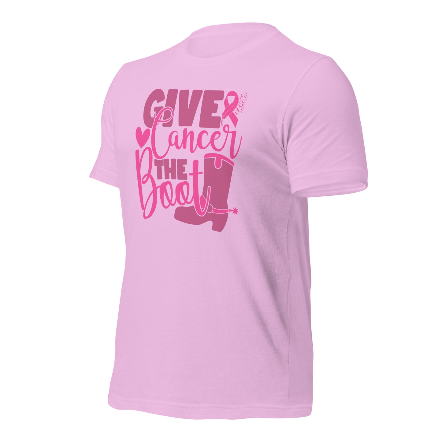 Give Cancer The Boot Breast Cancer Awareness Bella Canvas Adult T-Shirt