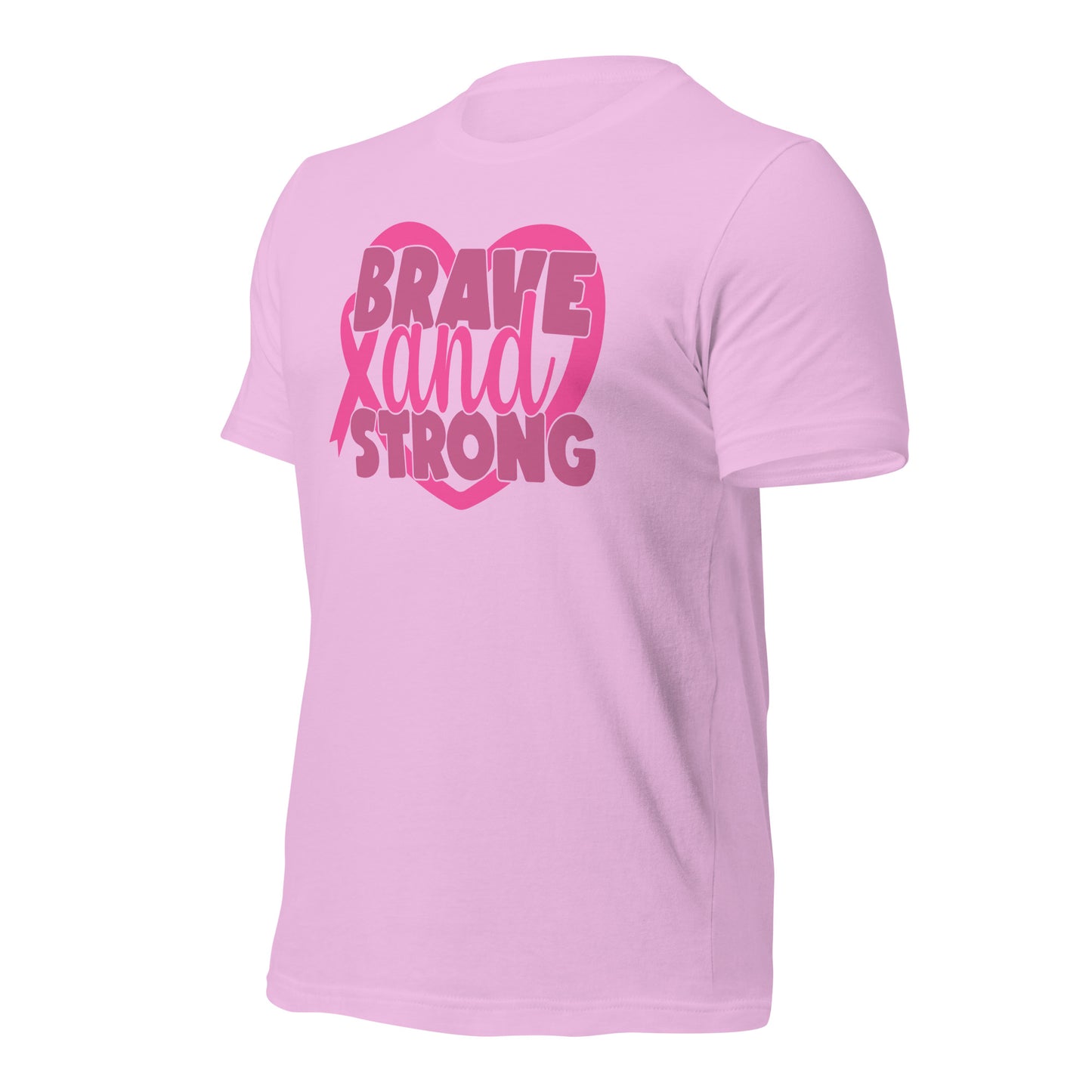 Brave and Strong Breast Cancer Awareness Bella Canvas Adult T-Shirt