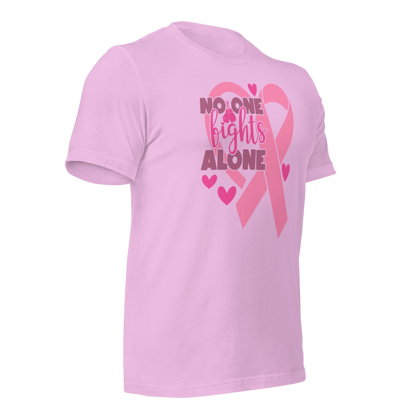 No Fights Alone Breast Cancer Awareness Bella Canvas Adult T-Shirt