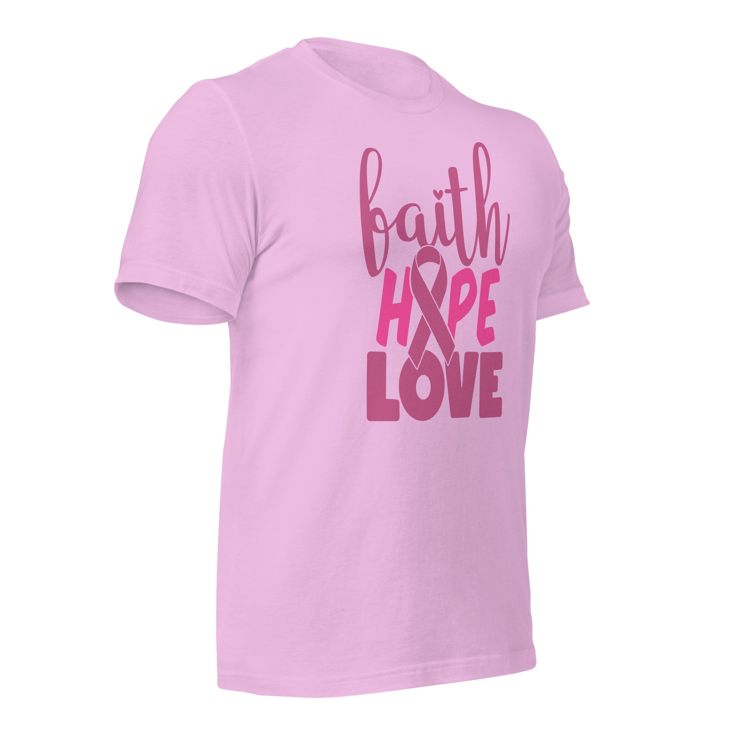 Faith Hope Love Breast Cancer Awareness Bella Canvas Adult T-Shirt