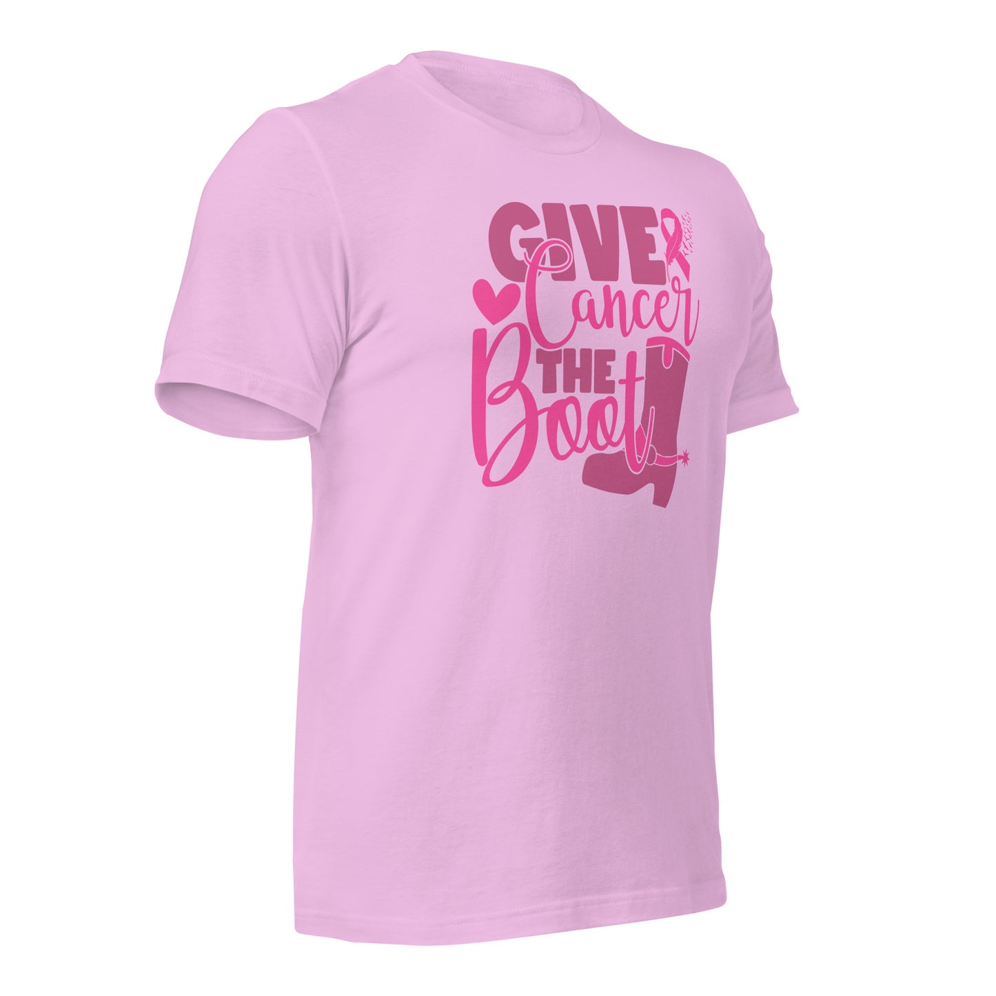 Give Cancer The Boot Breast Cancer Awareness Bella Canvas Adult T-Shirt