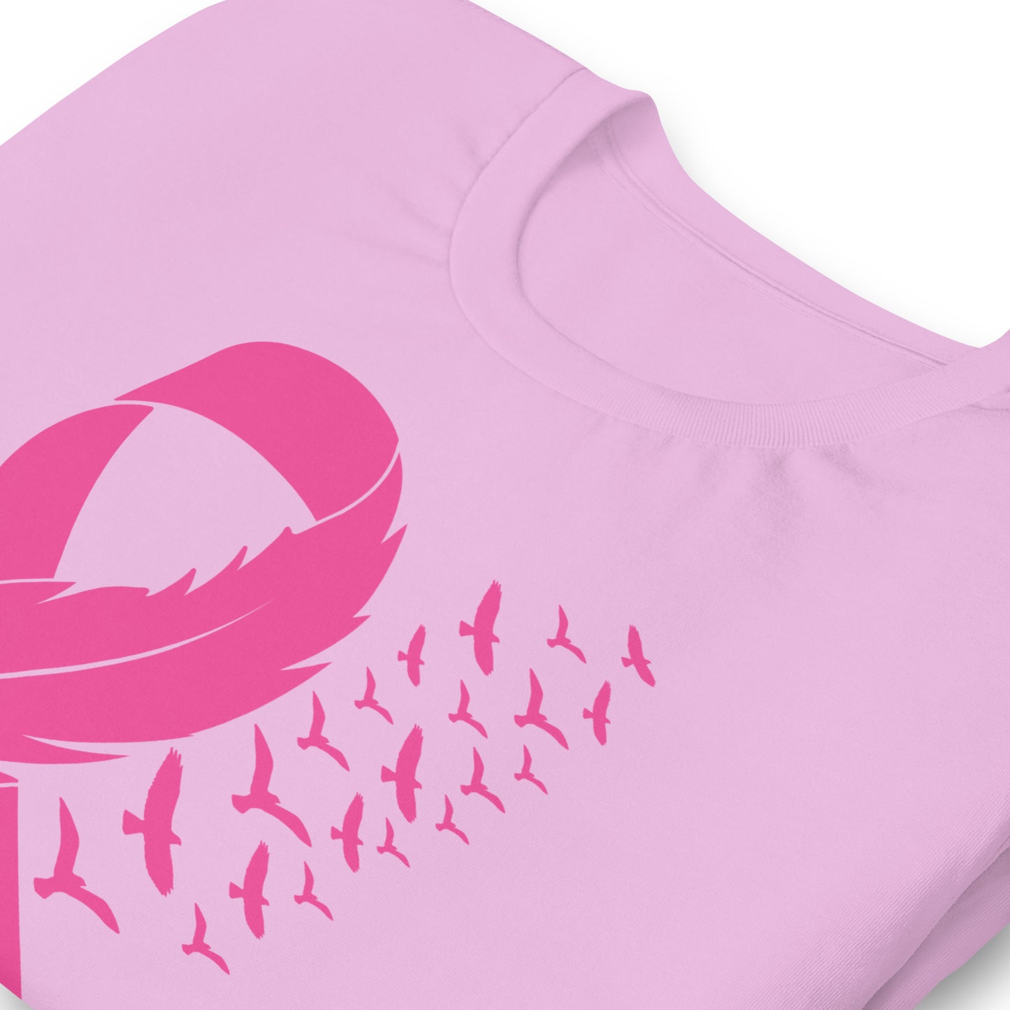 Breast Cancer Awareness Feather Ribbon Bella Canvas Adult T-Shirt