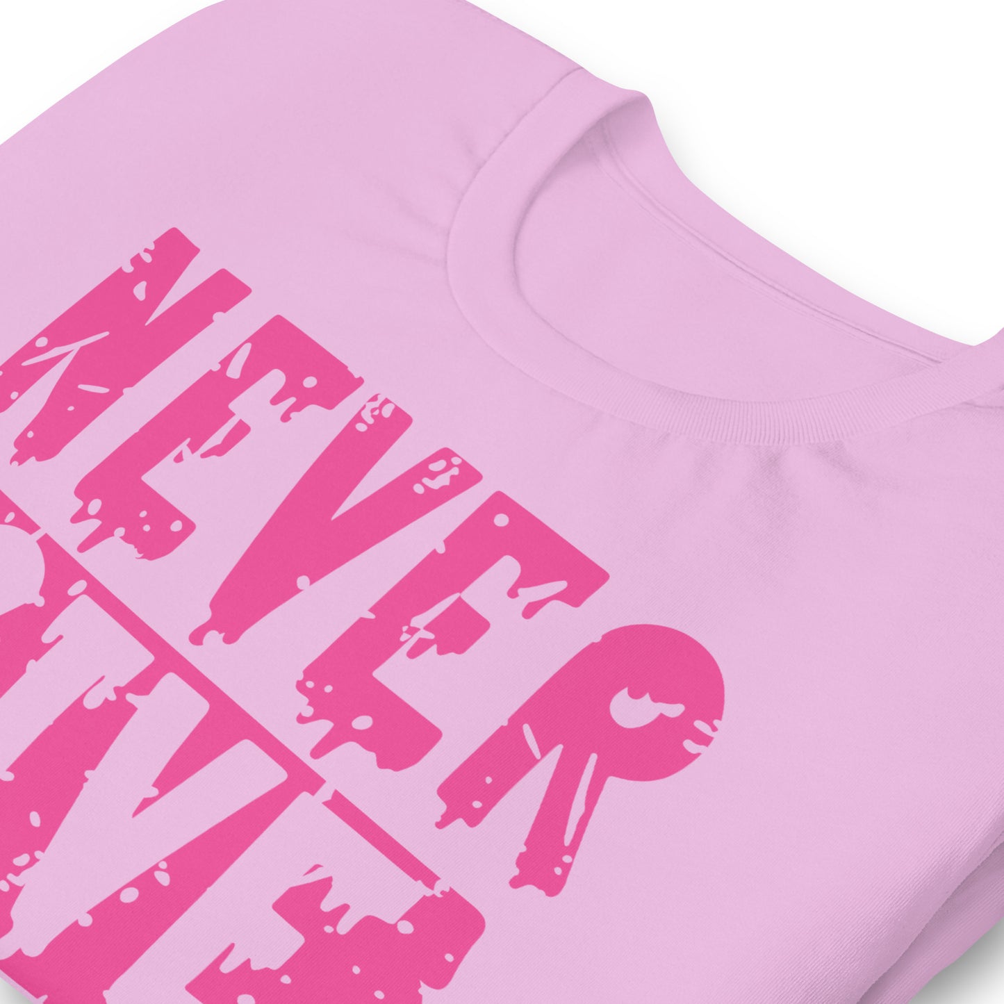 Never Give Up Breast Cancer Awareness Bella Canvas Adult T-Shirt