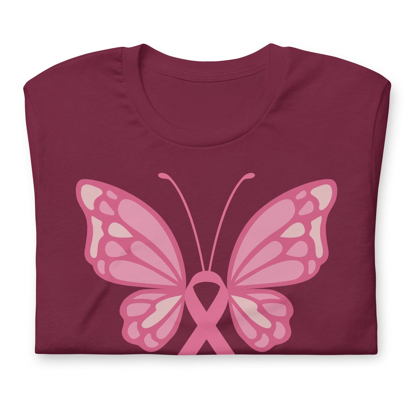 Breast Cancer Awareness Butterfly Bella Canvas Adult T-Shirt