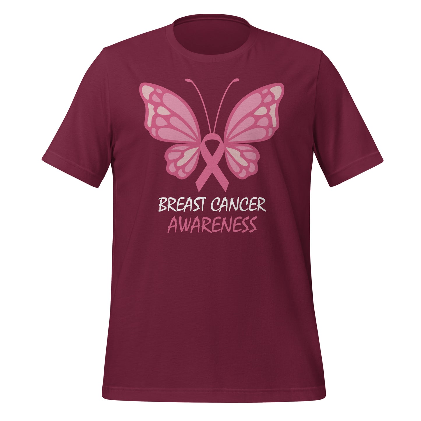 Breast Cancer Awareness Butterfly Bella Canvas Adult T-Shirt