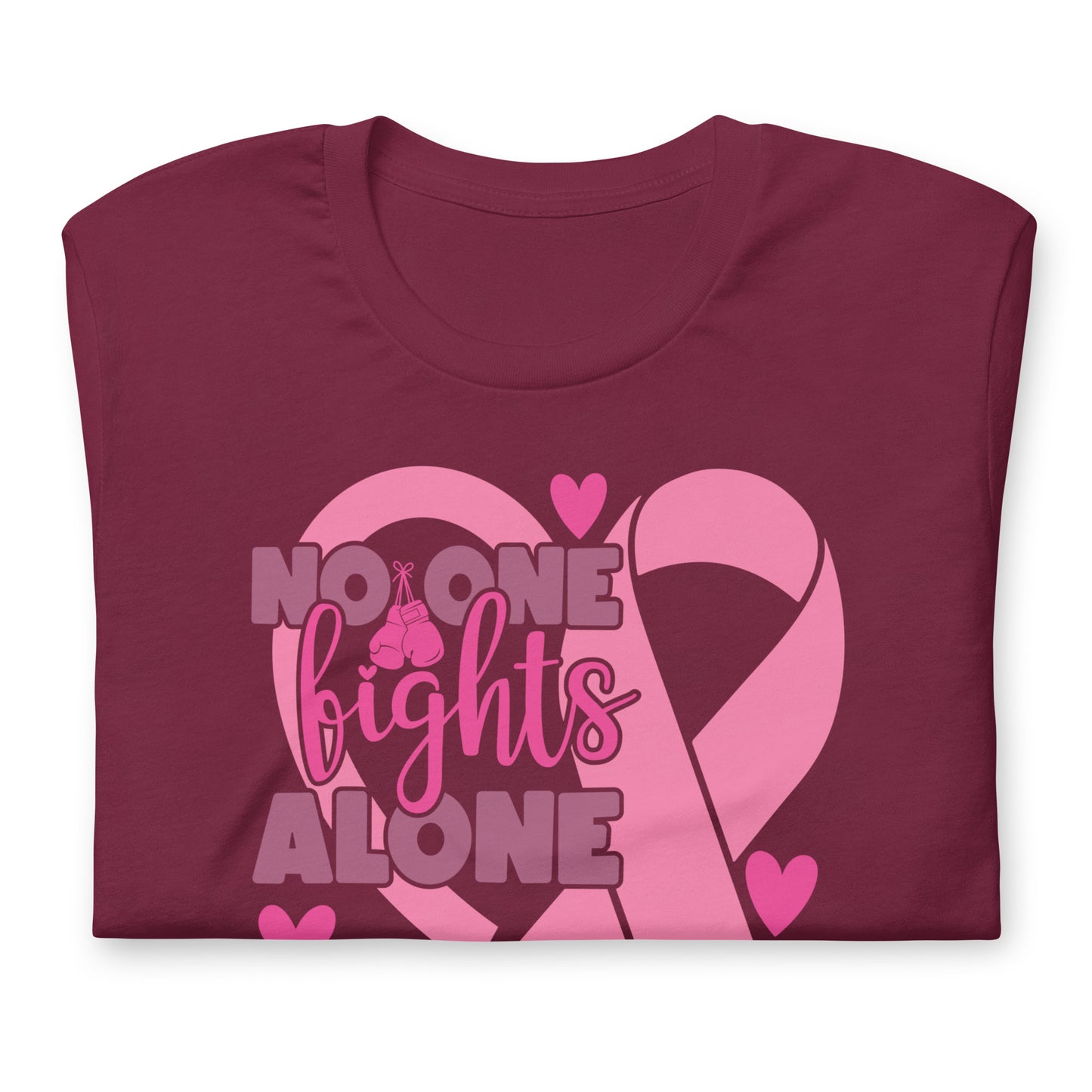 No Fights Alone Breast Cancer Awareness Bella Canvas Adult T-Shirt