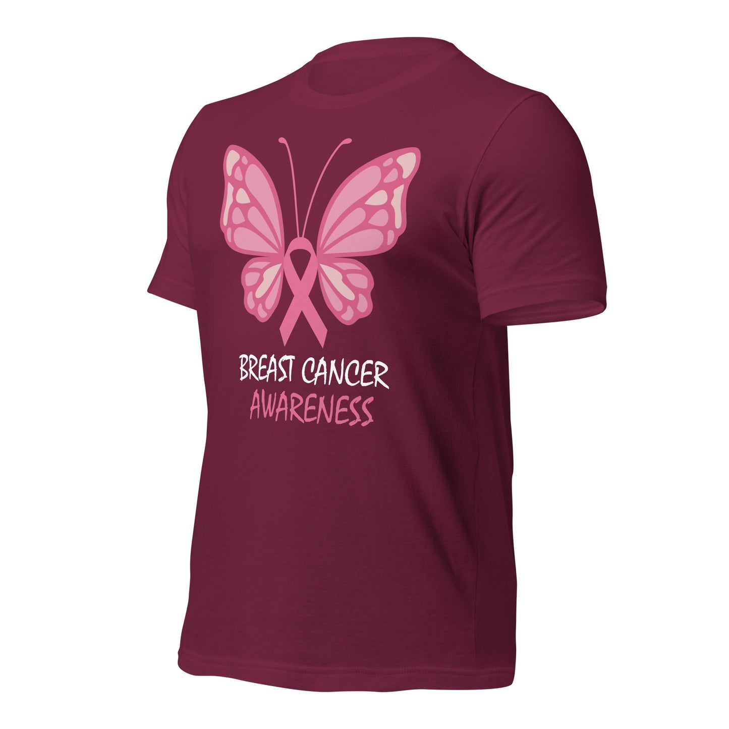 Breast Cancer Awareness Butterfly Bella Canvas Adult T-Shirt