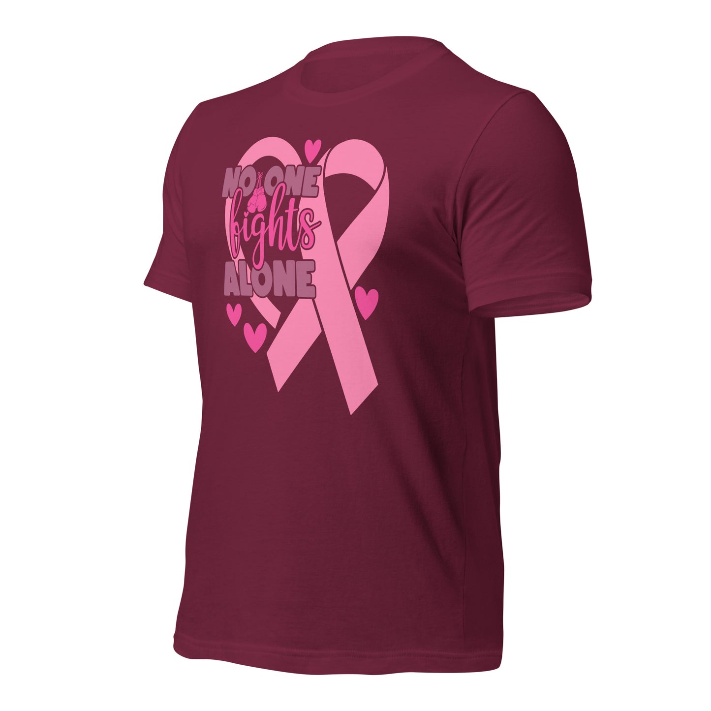 No Fights Alone Breast Cancer Awareness Bella Canvas Adult T-Shirt