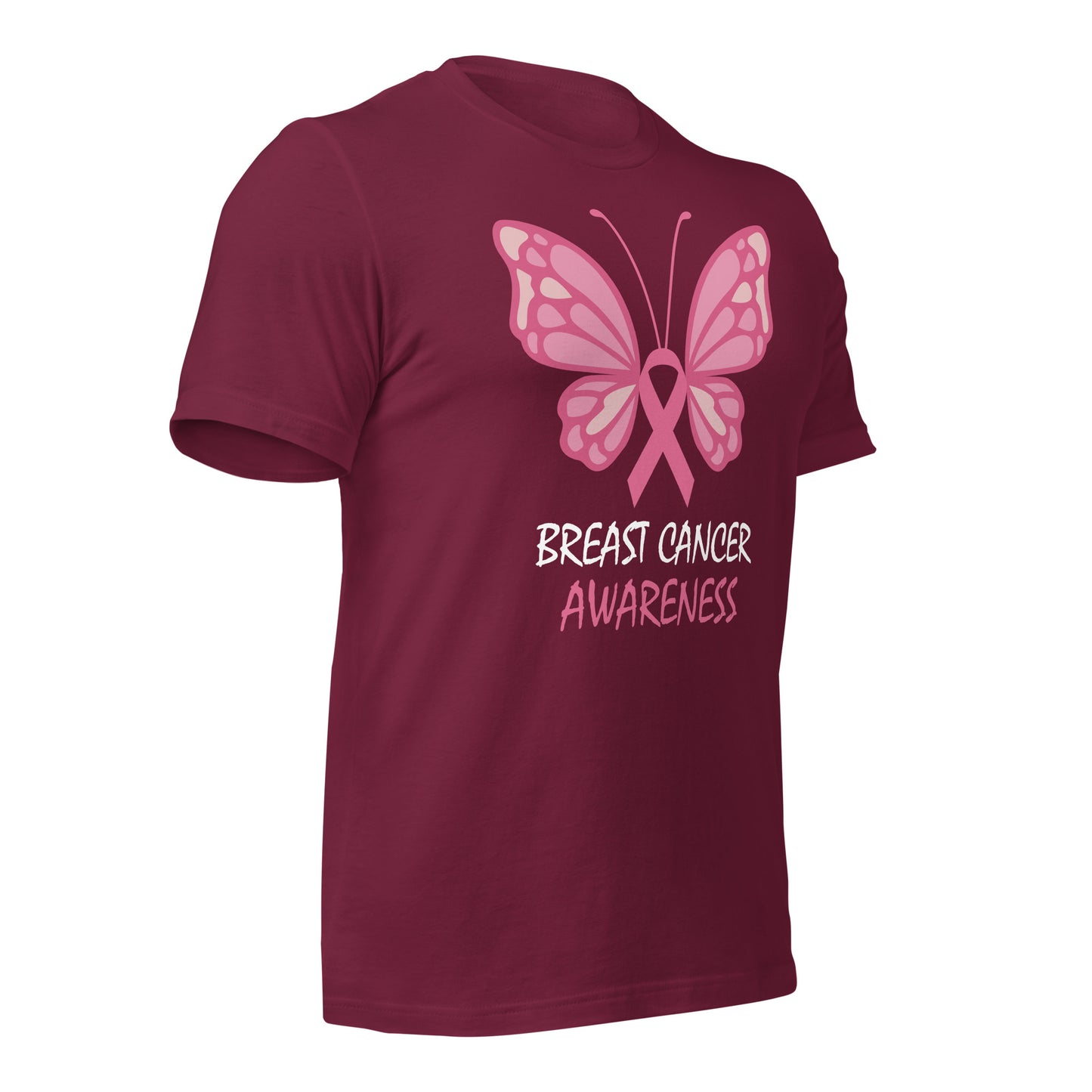 Breast Cancer Awareness Butterfly Bella Canvas Adult T-Shirt