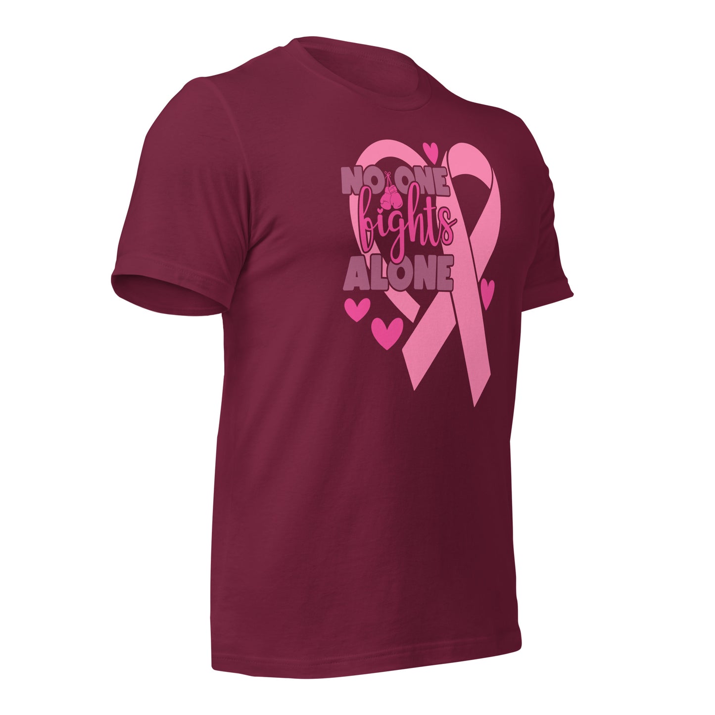No Fights Alone Breast Cancer Awareness Bella Canvas Adult T-Shirt