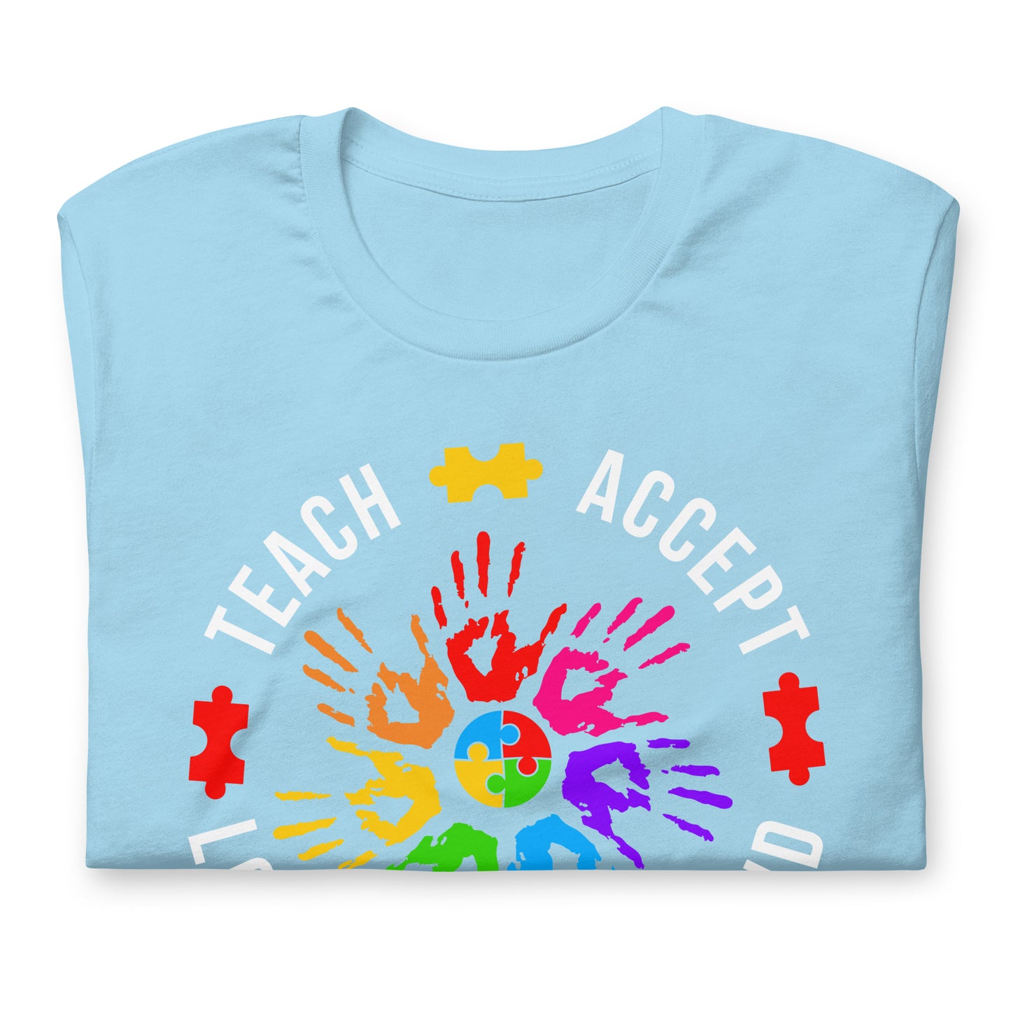 Teach Accept Understand Love Autism Bella Canvas Adult T-Shirt