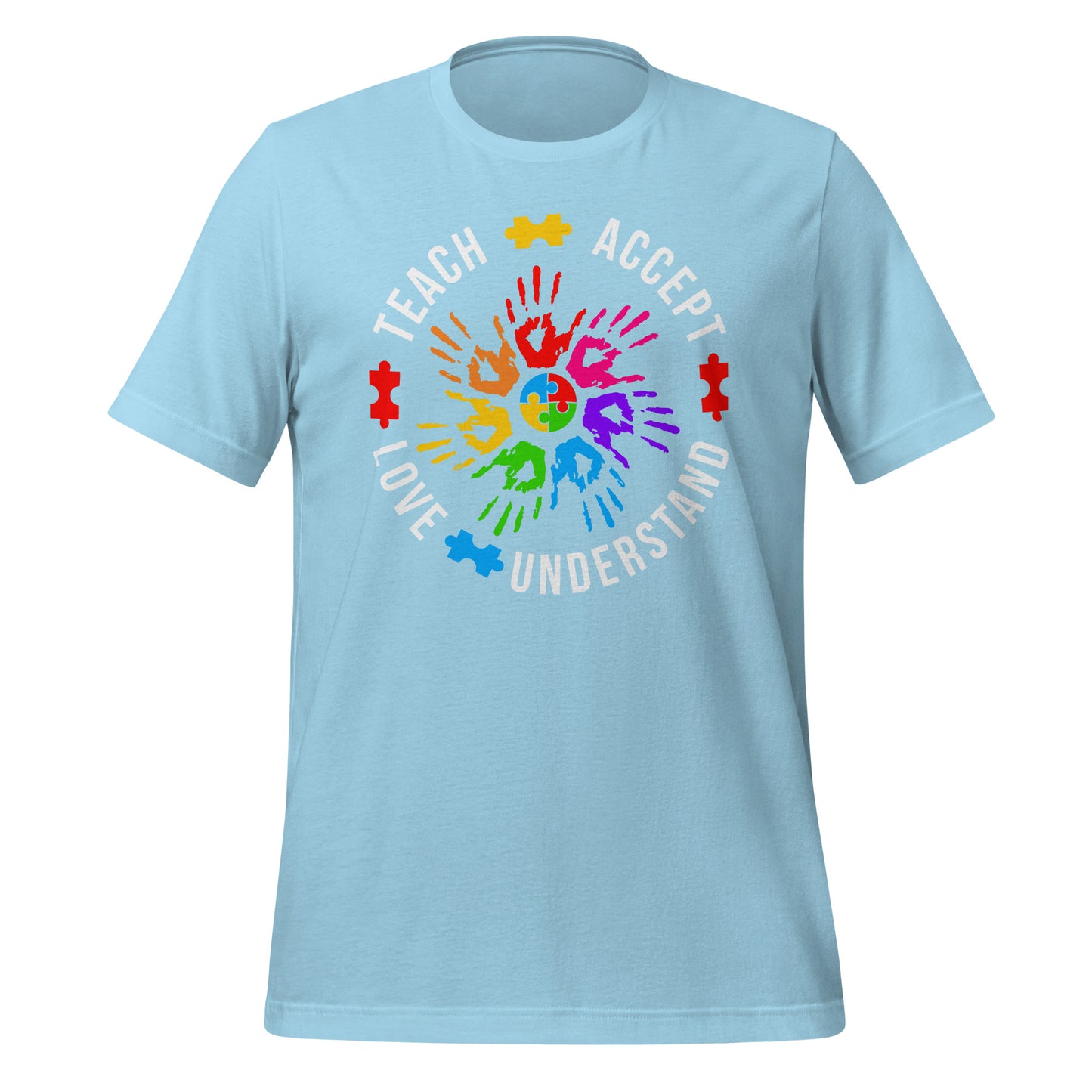 Teach Accept Understand Love Autism Bella Canvas Adult T-Shirt