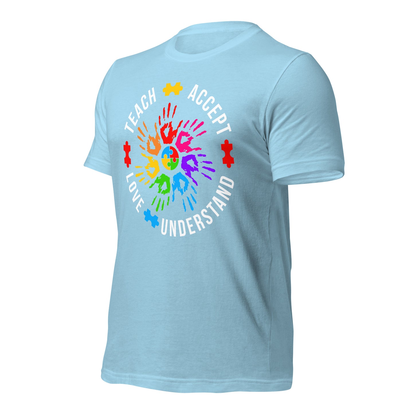 Teach Accept Understand Love Autism Bella Canvas Adult T-Shirt