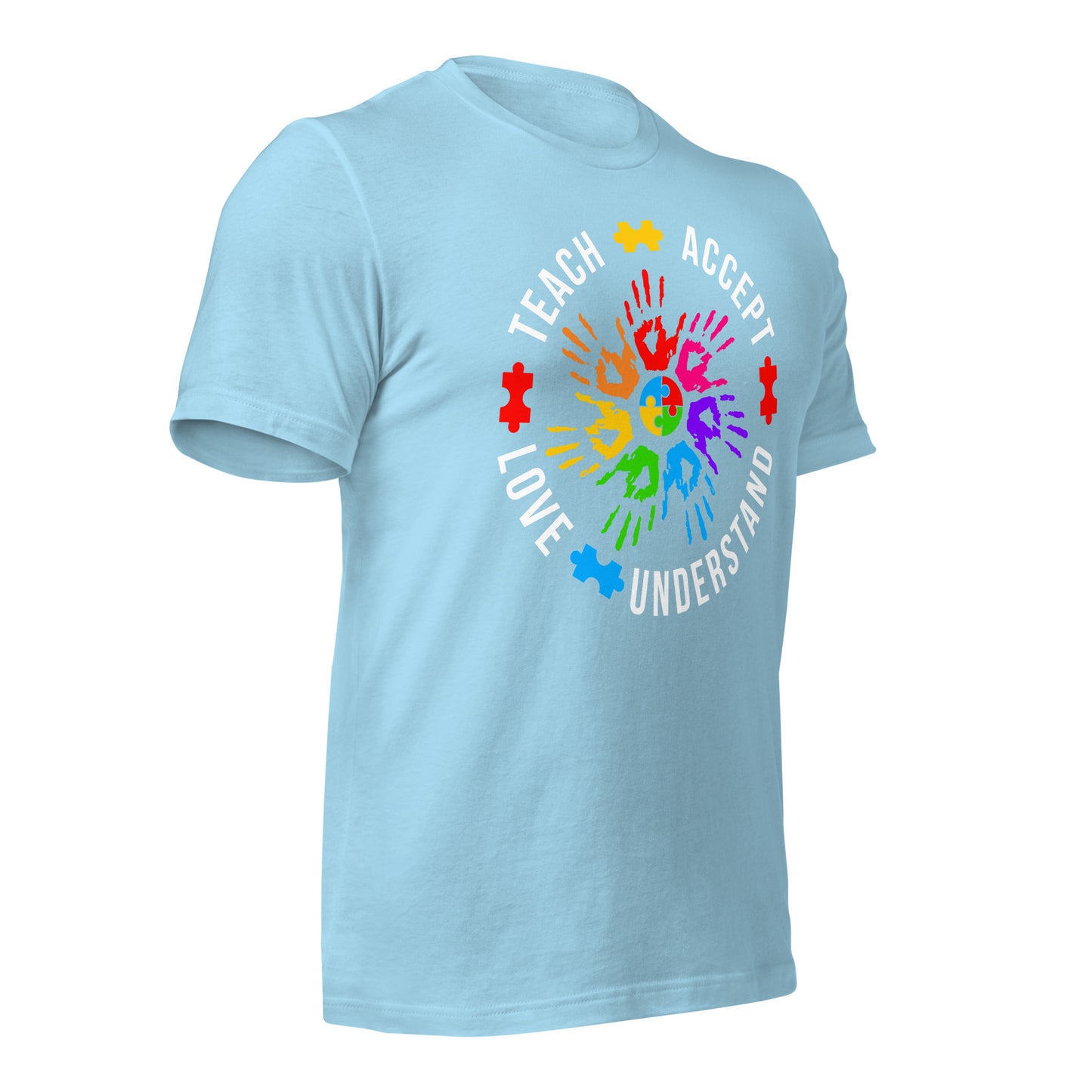 Teach Accept Understand Love Autism Bella Canvas Adult T-Shirt
