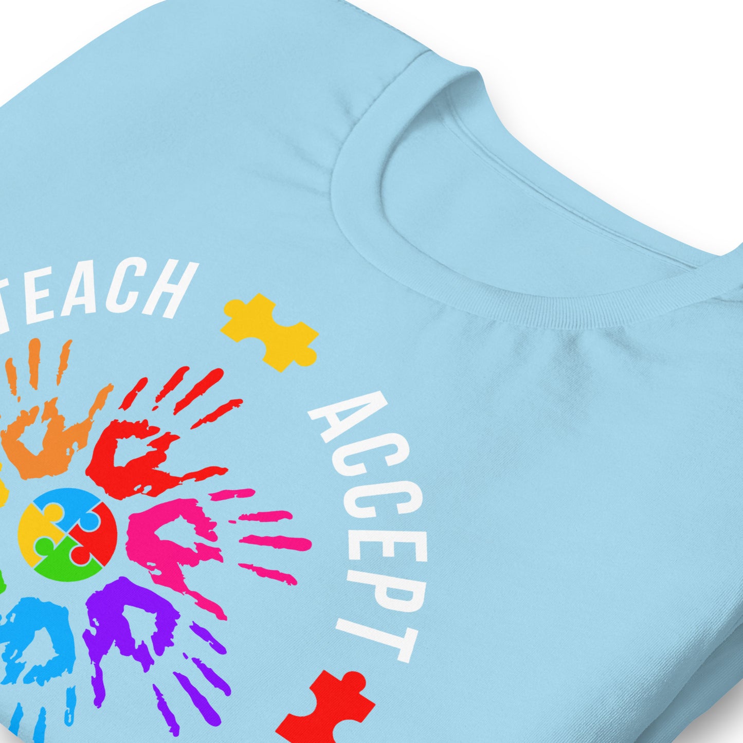 Teach Accept Understand Love Autism Bella Canvas Adult T-Shirt