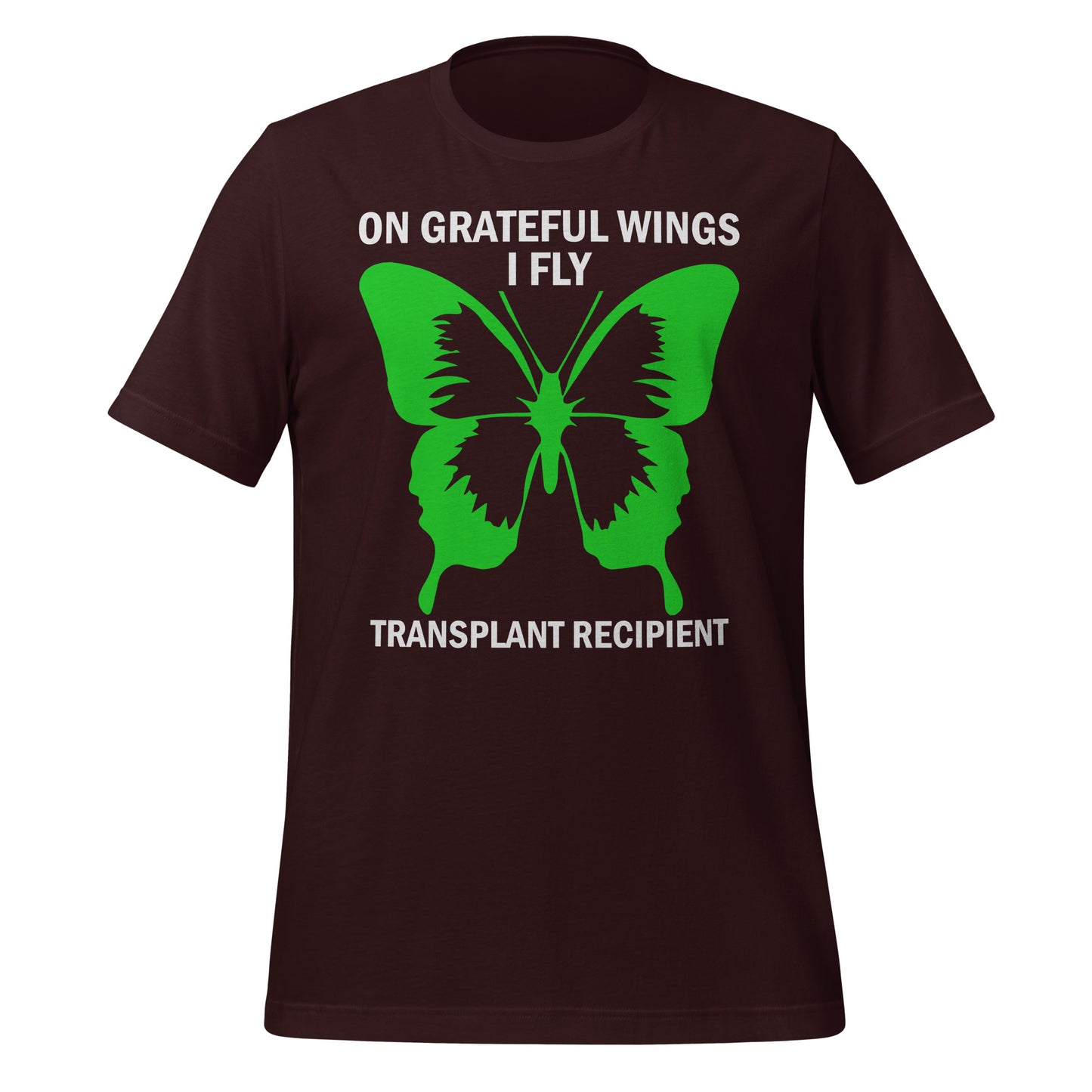 On Grateful Wings I Fly Transplant Awareness Quality Cotton Bella Canvas Adult T-Shirt