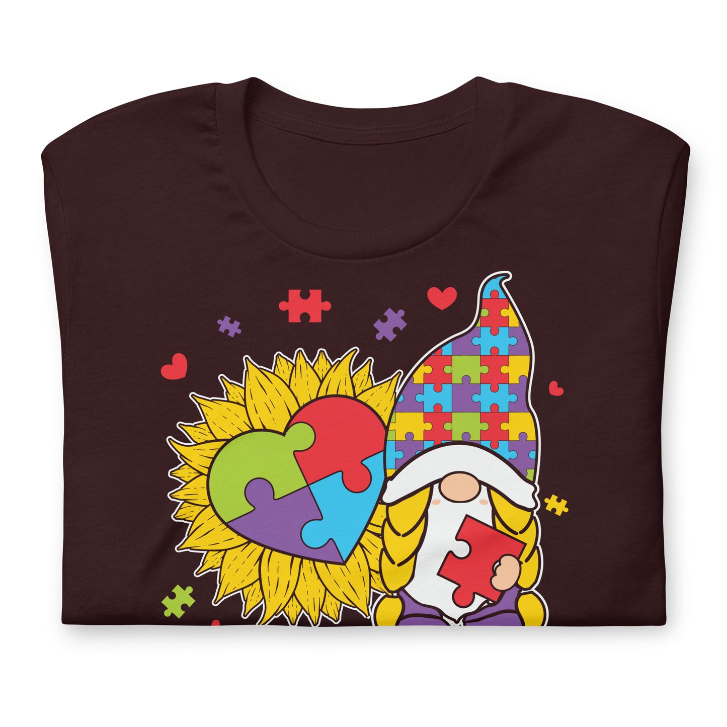 Autism Gnome Accept Understand Love Quality Cotton Bella Canvas Adult T-Shirt