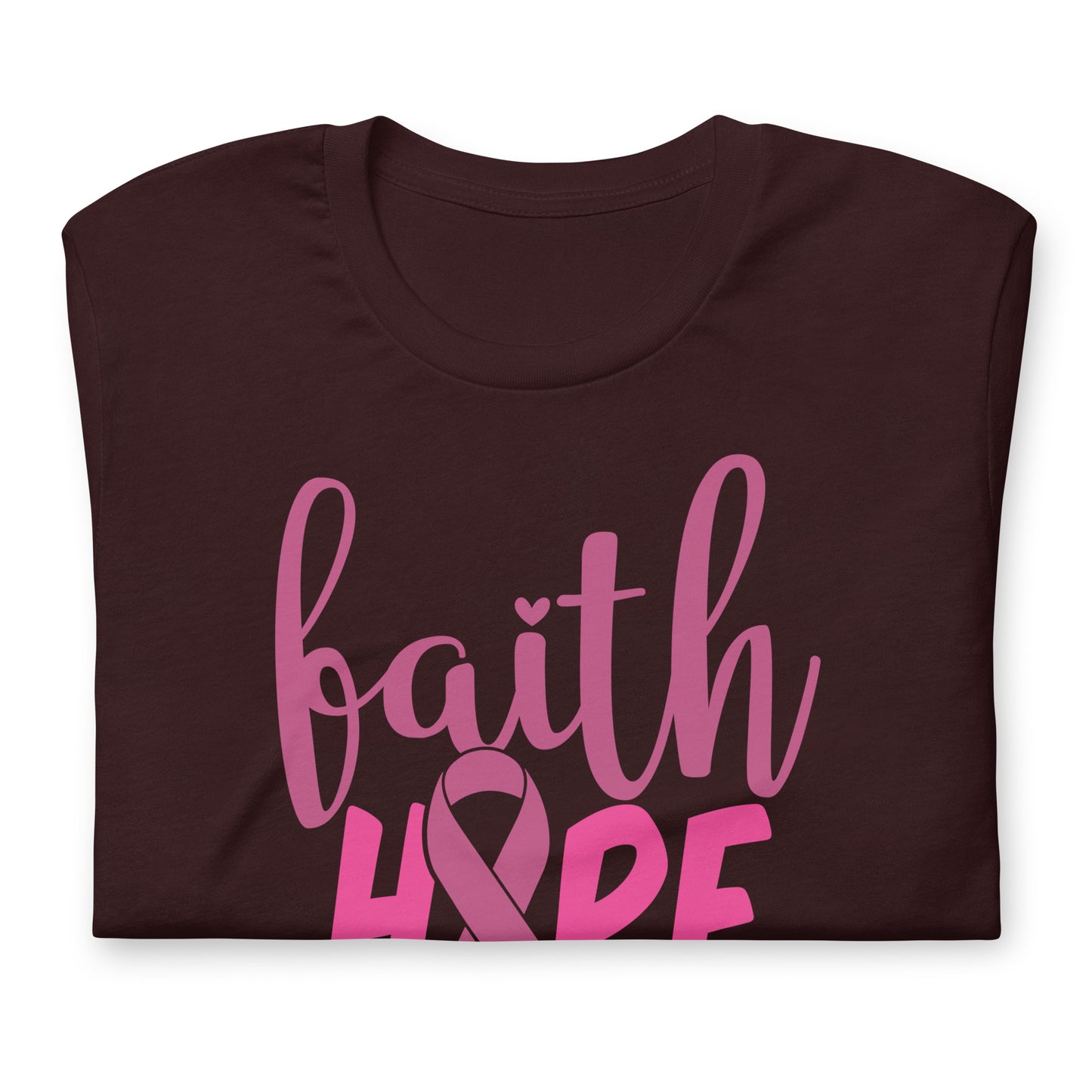 Faith Hope Love Breast Cancer Awareness Bella Canvas Adult T-Shirt