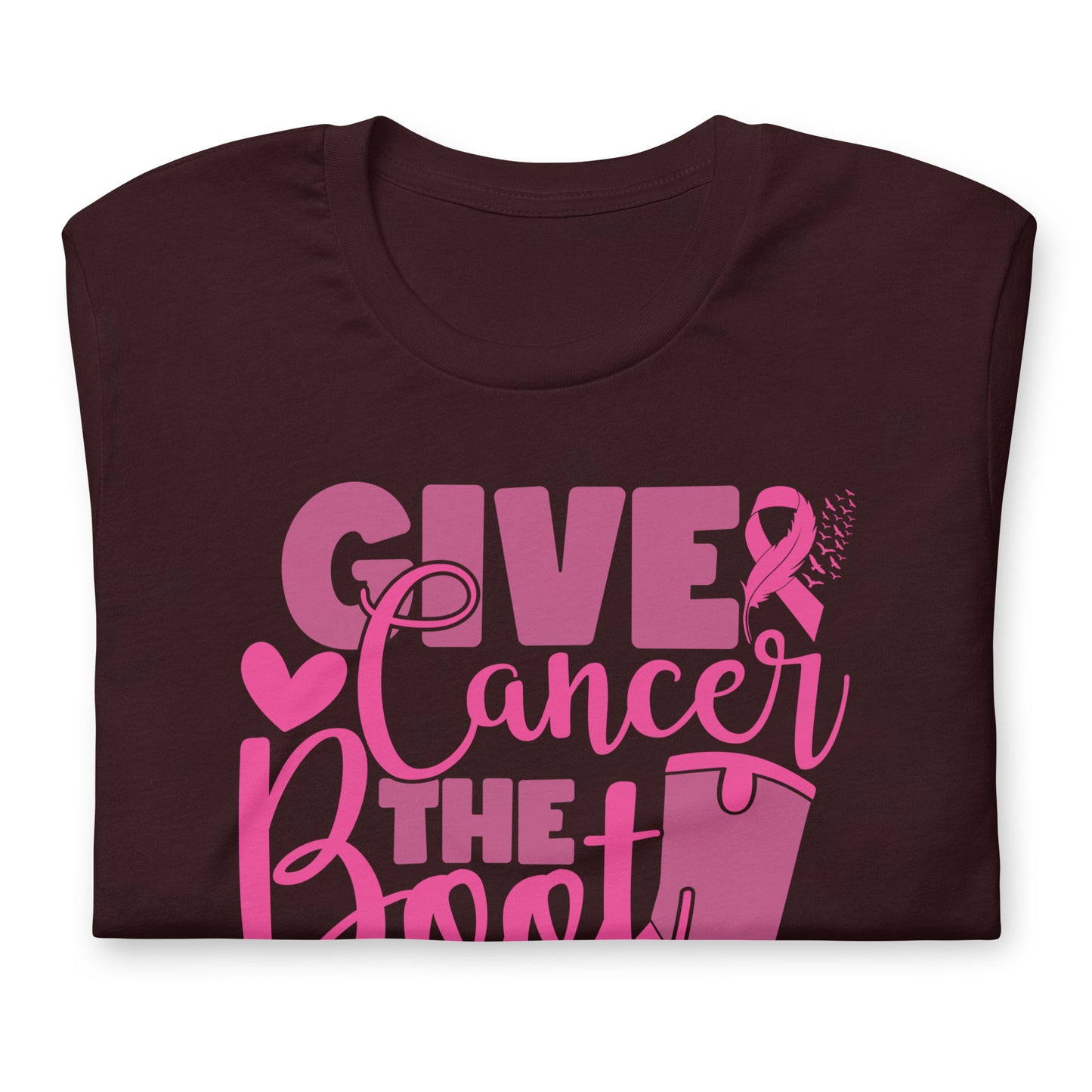 Give Cancer The Boot Breast Cancer Awareness Bella Canvas Adult T-Shirt