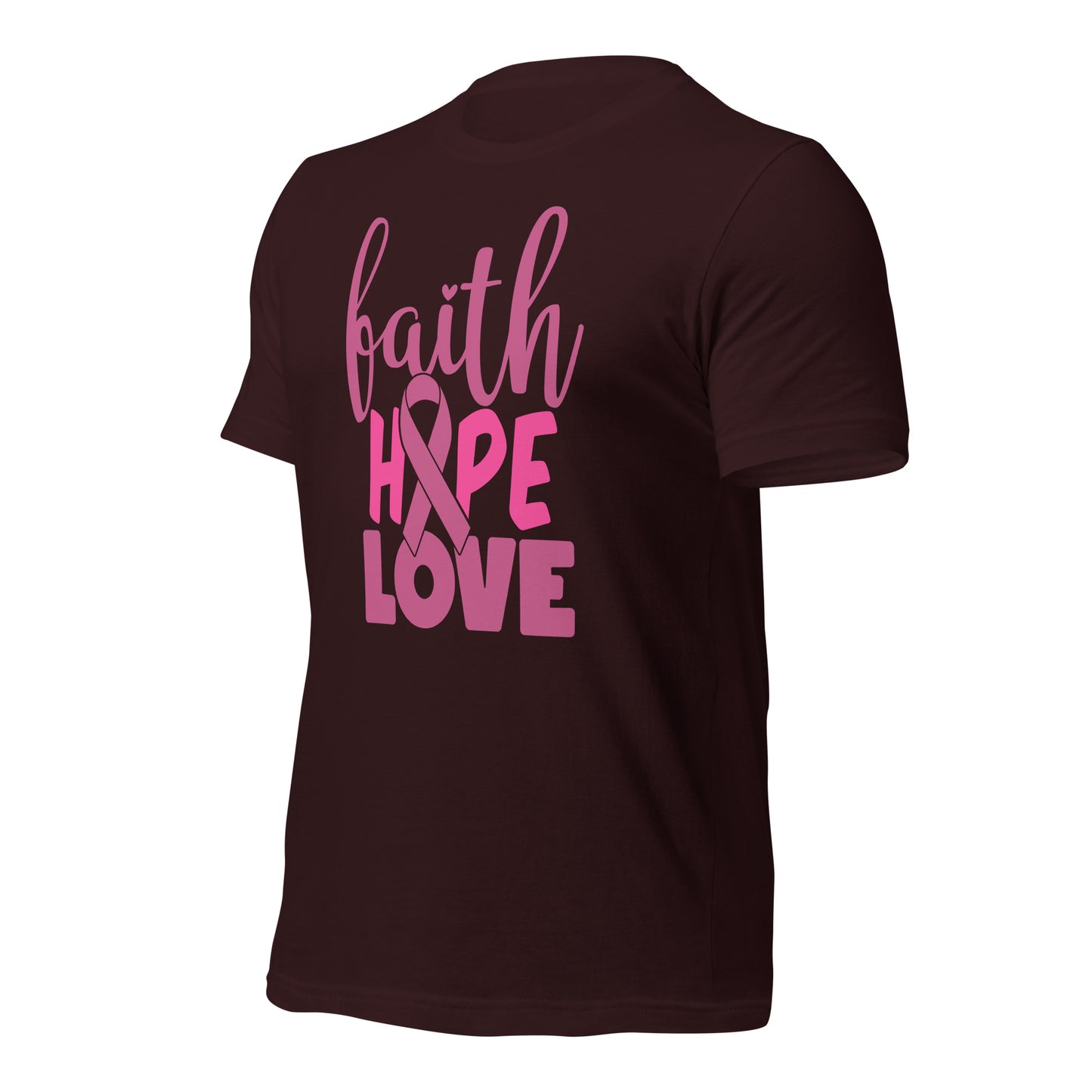 Faith Hope Love Breast Cancer Awareness Bella Canvas Adult T-Shirt