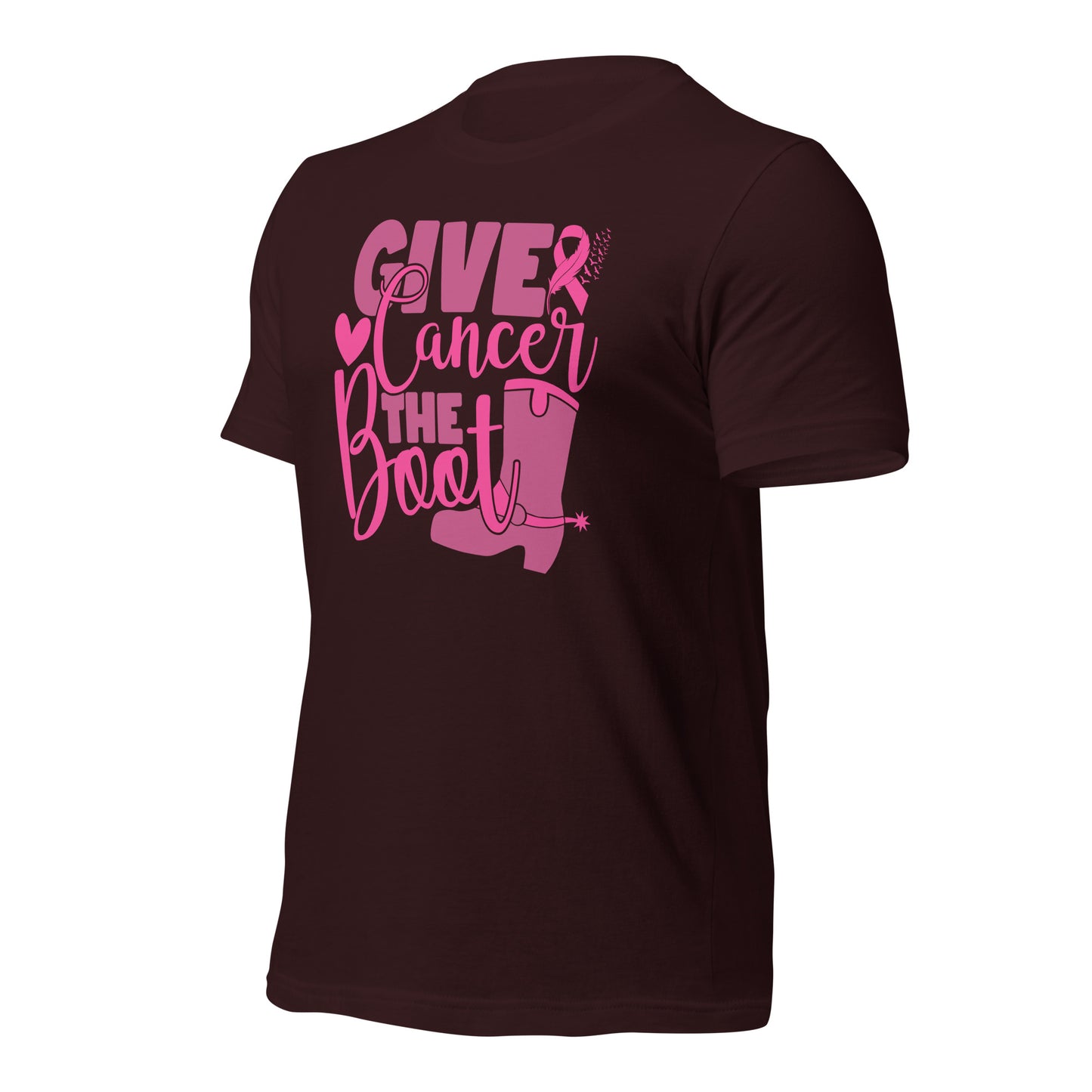 Give Cancer The Boot Breast Cancer Awareness Bella Canvas Adult T-Shirt