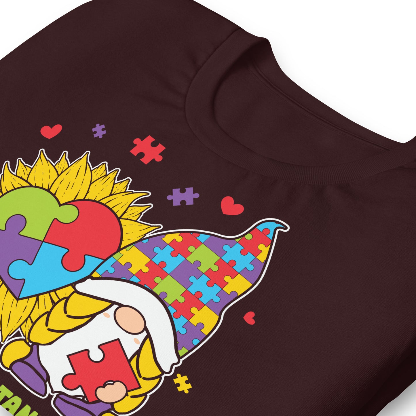 Autism Gnome Accept Understand Love Quality Cotton Bella Canvas Adult T-Shirt