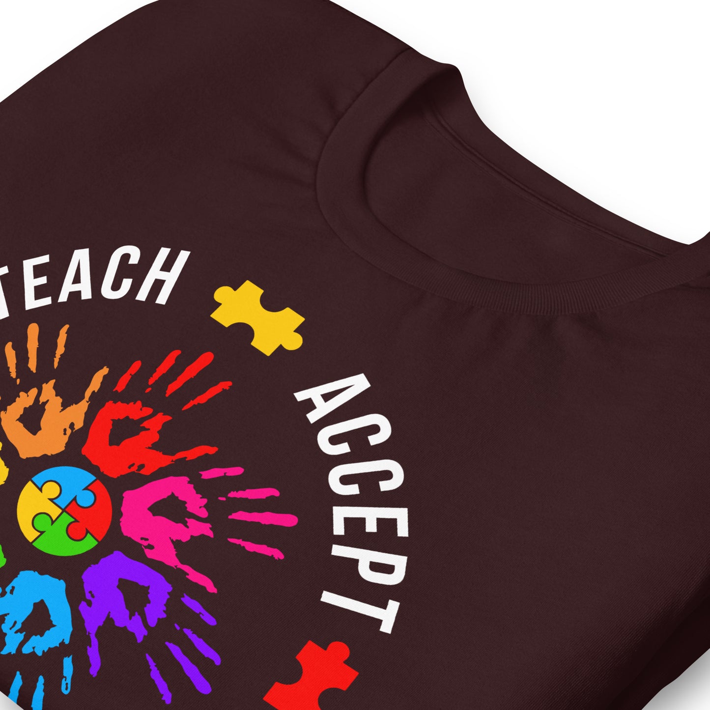 Teach Accept Understand Love Autism Bella Canvas Adult T-Shirt