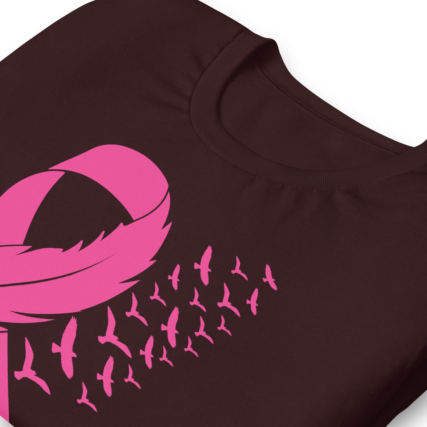 Breast Cancer Awareness Feather Ribbon Bella Canvas Adult T-Shirt