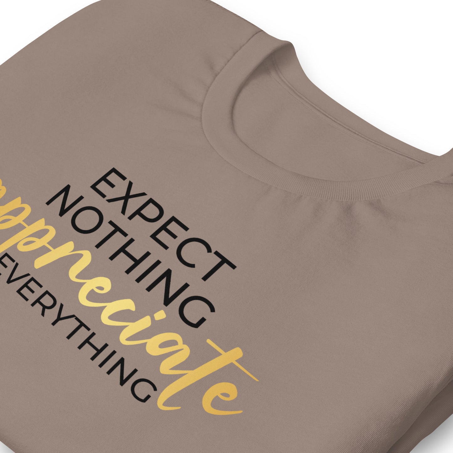 Expect Nothing, Appreciate Everything Quality Cotton Bella Canvas Adult T-Shirt