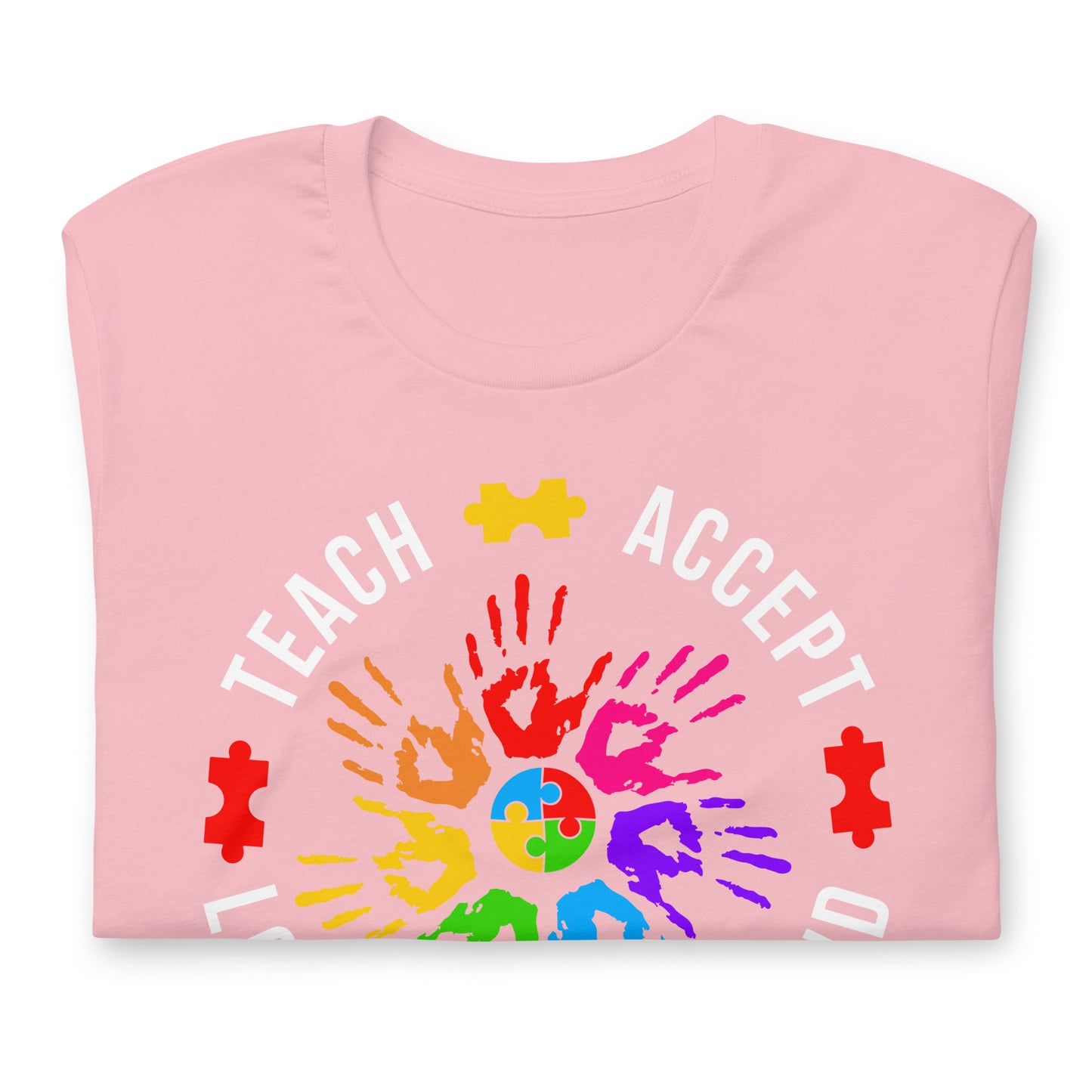 Teach Accept Understand Love Autism Bella Canvas Adult T-Shirt