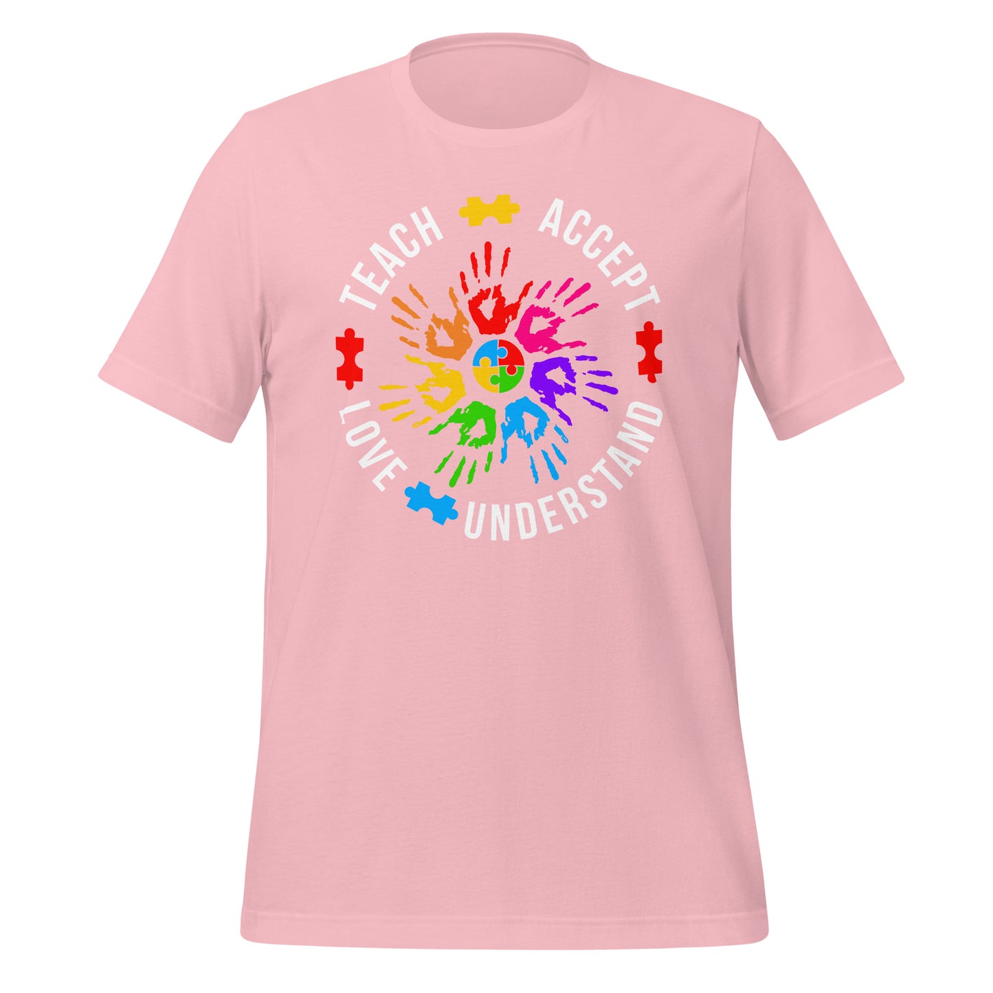 Teach Accept Understand Love Autism Bella Canvas Adult T-Shirt