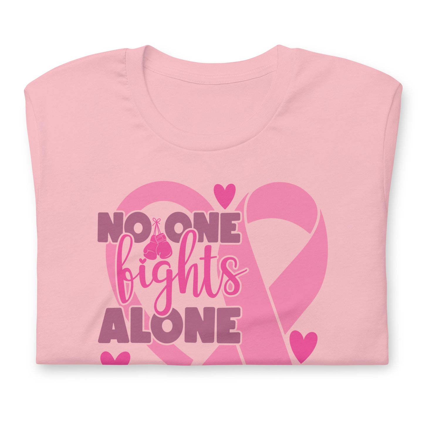 No Fights Alone Breast Cancer Awareness Bella Canvas Adult T-Shirt