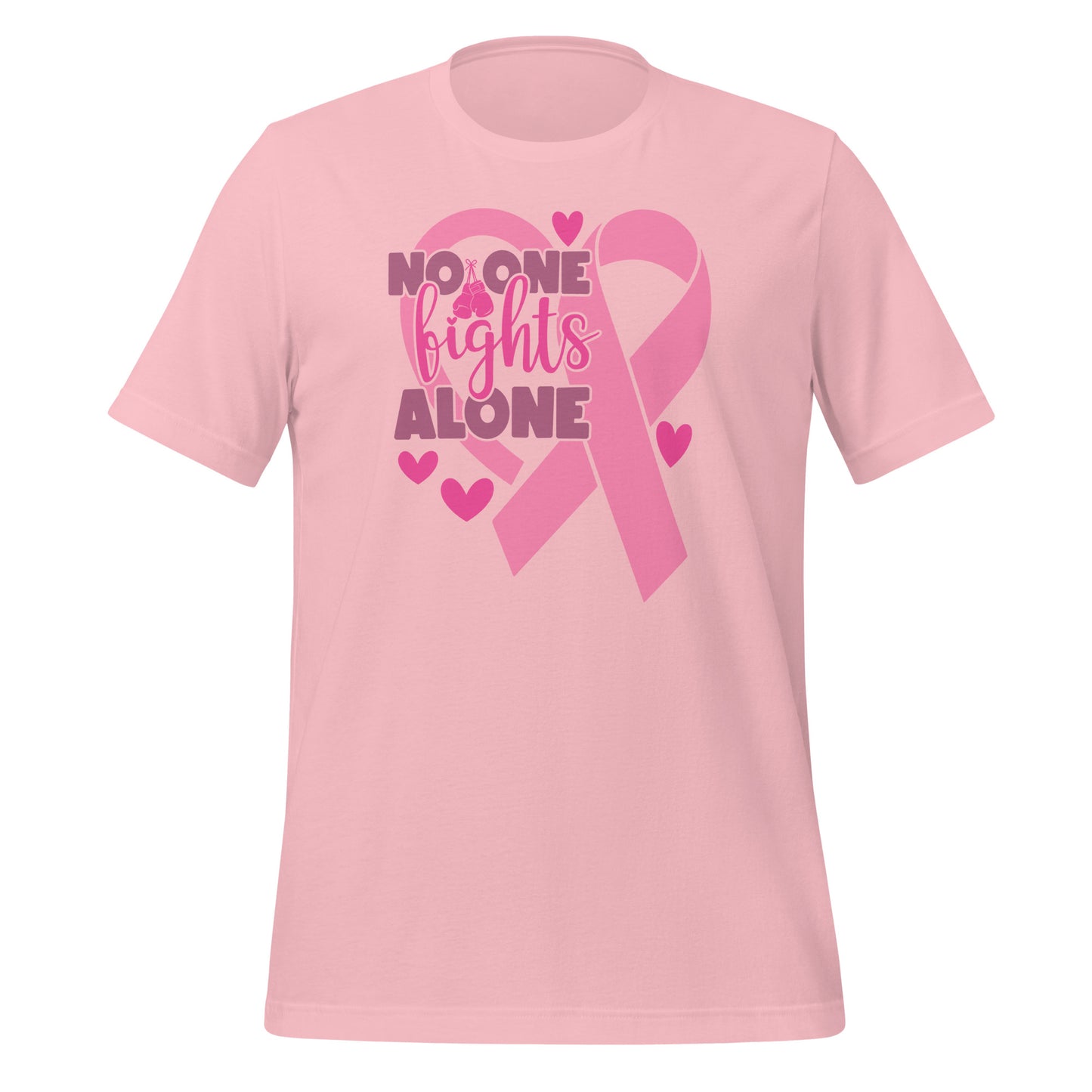 No Fights Alone Breast Cancer Awareness Bella Canvas Adult T-Shirt