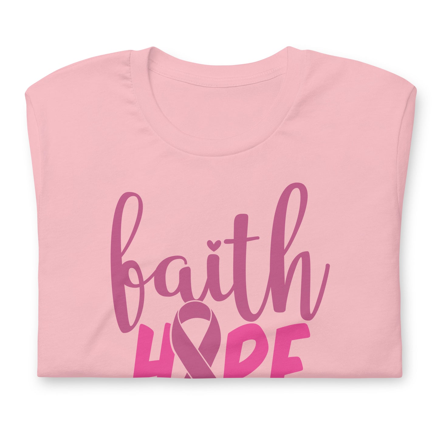 Faith Hope Love Breast Cancer Awareness Bella Canvas Adult T-Shirt