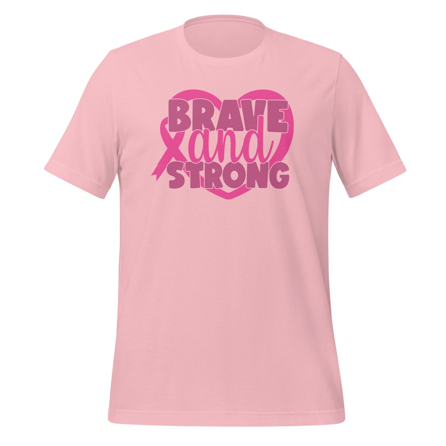 Brave and Strong Breast Cancer Awareness Bella Canvas Adult T-Shirt