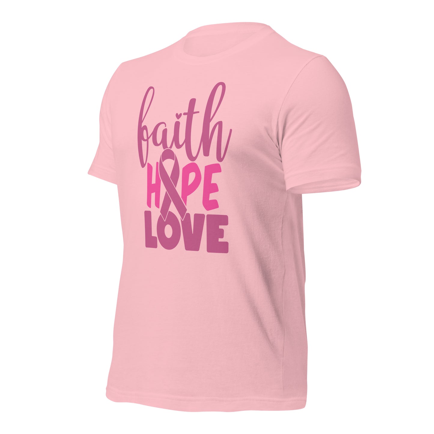 Faith Hope Love Breast Cancer Awareness Bella Canvas Adult T-Shirt
