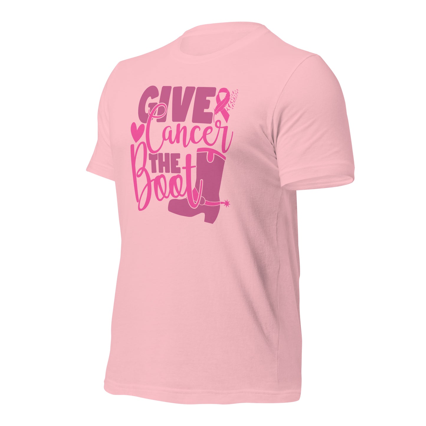 Give Cancer The Boot Breast Cancer Awareness Bella Canvas Adult T-Shirt