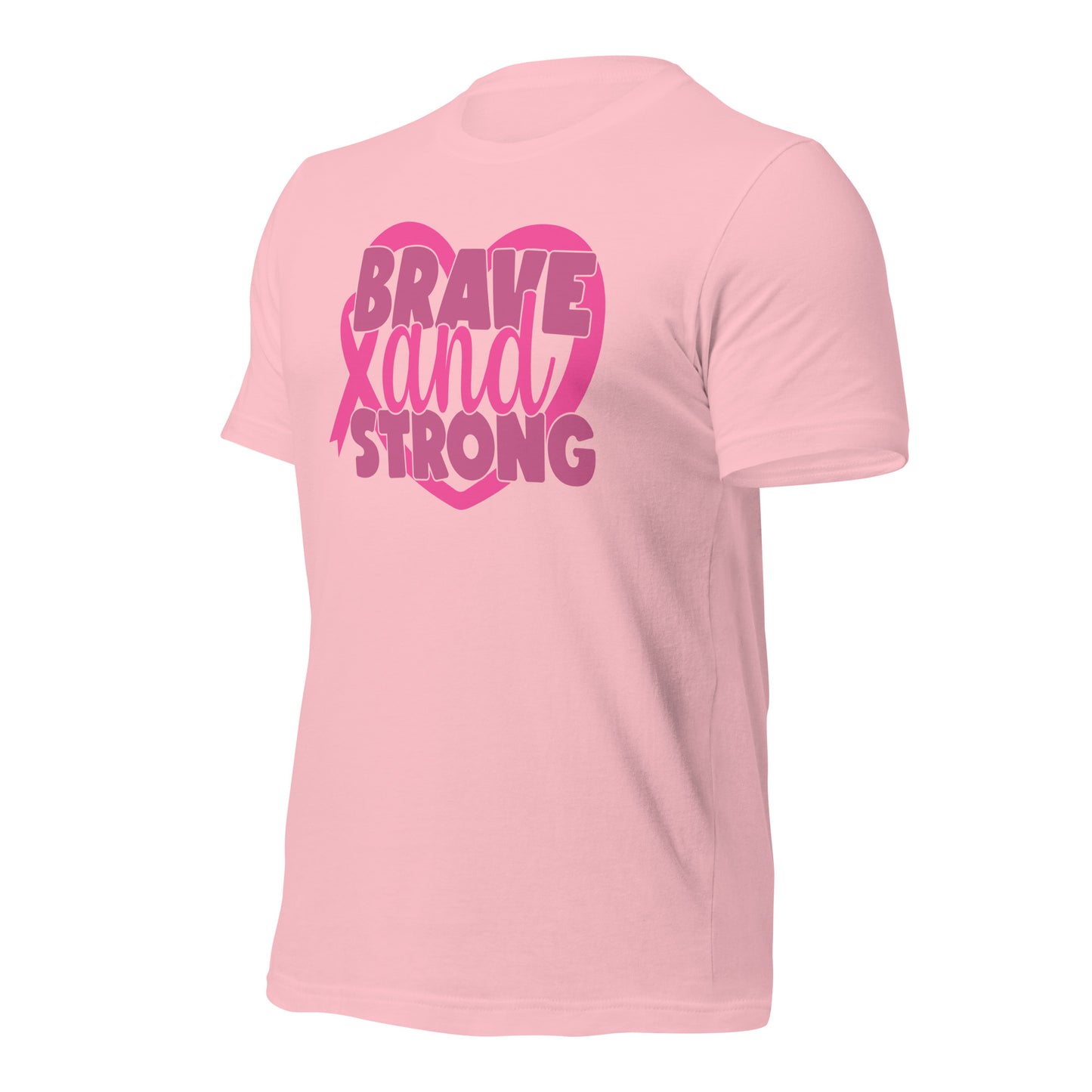 Brave and Strong Breast Cancer Awareness Bella Canvas Adult T-Shirt