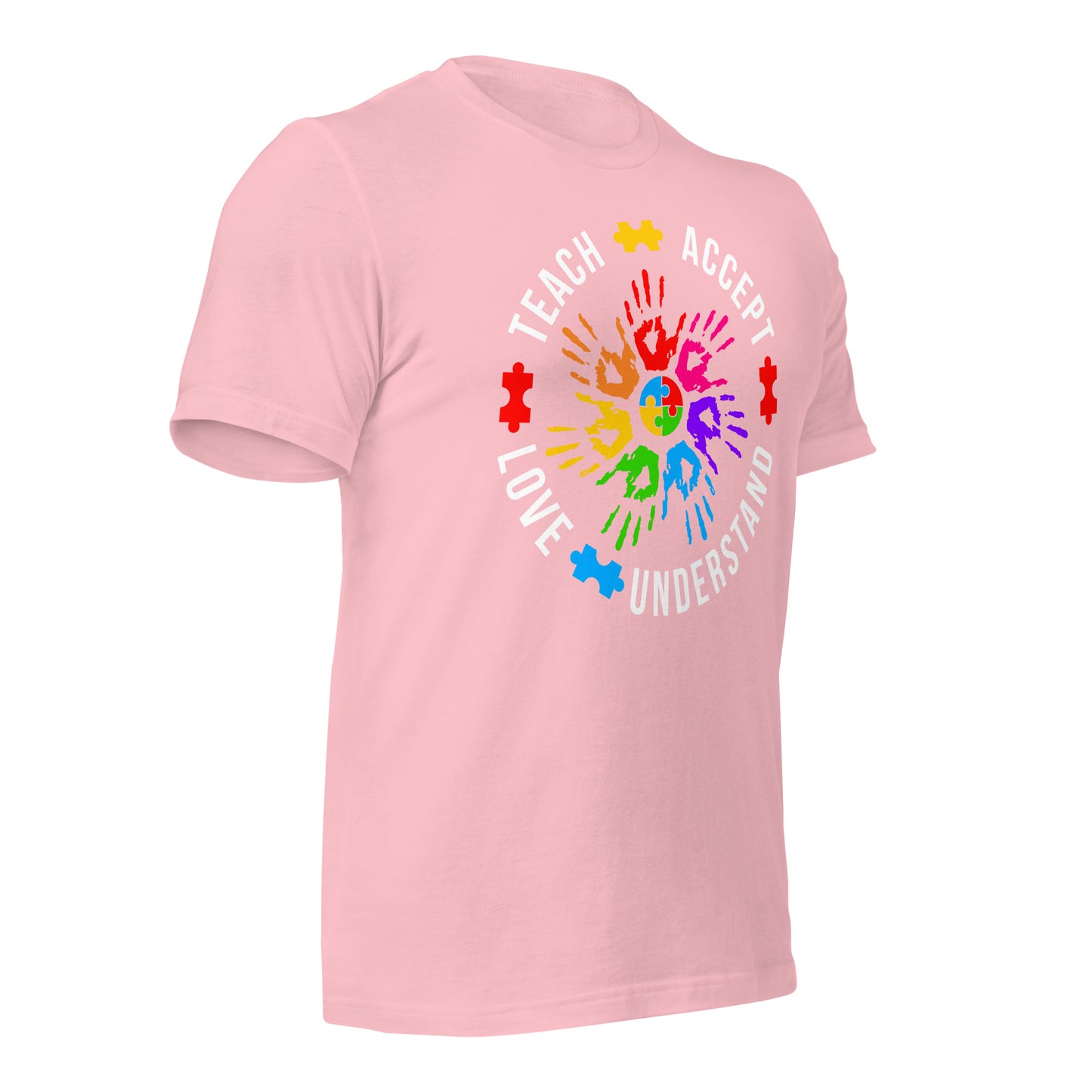 Teach Accept Understand Love Autism Bella Canvas Adult T-Shirt